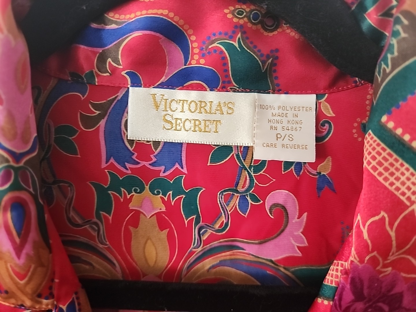 Vtg 90s Victoria’s Secret Gold Label PJ Long Top Liquid Satin Oversized P/Small