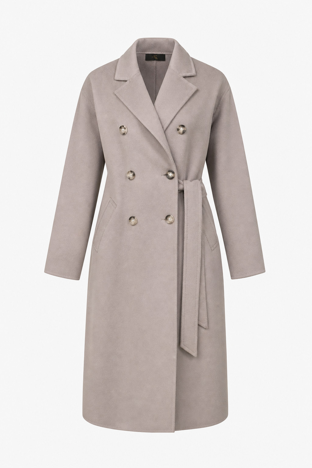 Vintage 1980s Gray Wool Trench Coat Ankle Length Size Medium