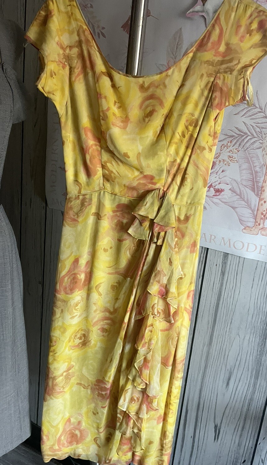 Vintage floral print silk dress in 2