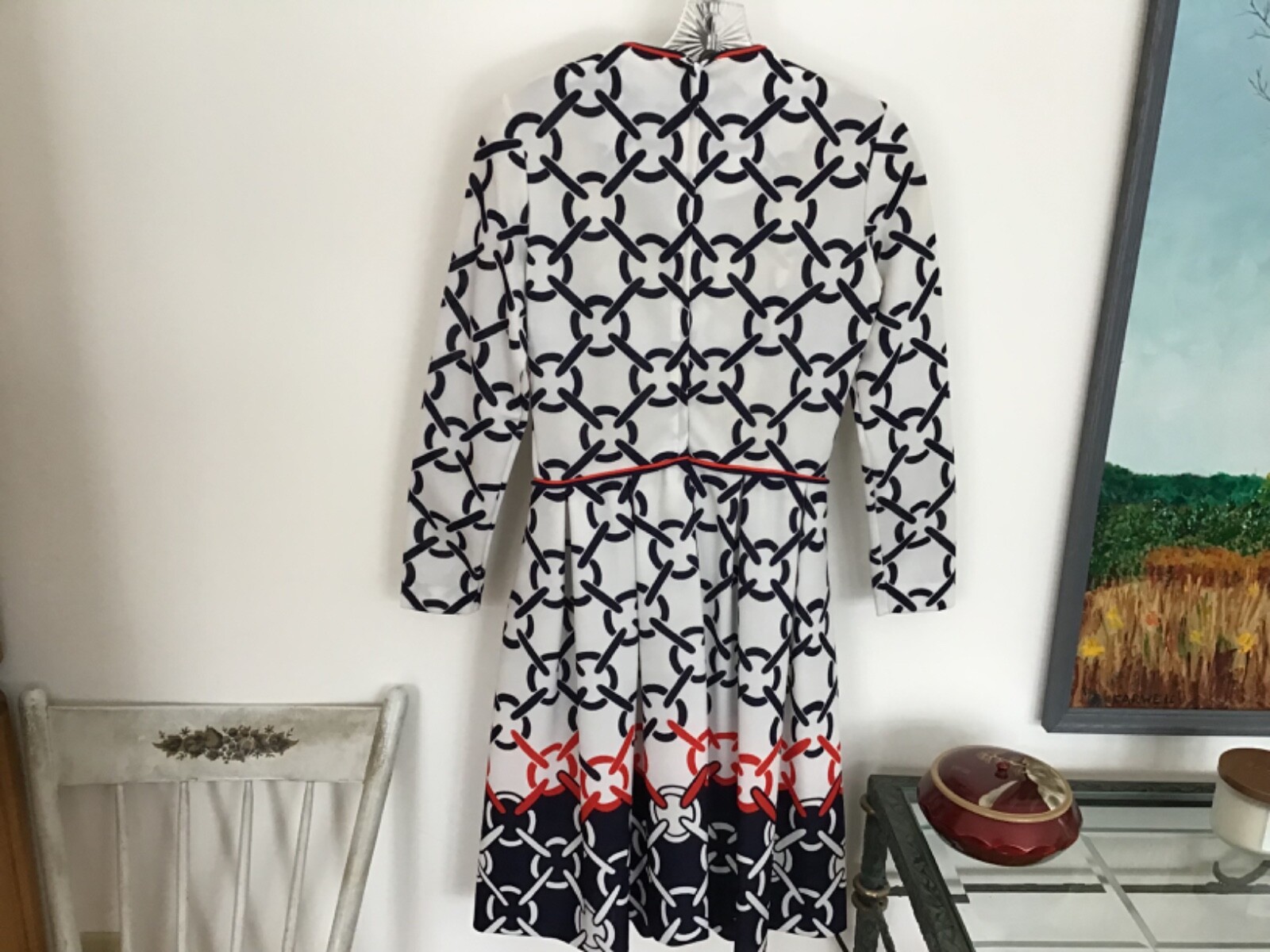 Vintage 70’s SHADY LANE for Jonathan Logan Op Art Rings Mod Midi Dress Size 9/10