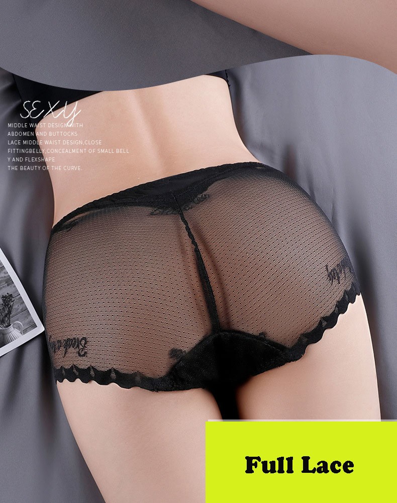 3 Packs Ladies Sexy High Waist Full Lace Brief Knickers Underwear Size L-2XL