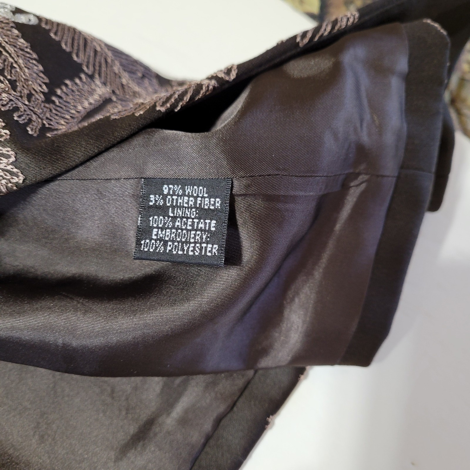 Ellen Tracy Linda Allard Women’s Blazer SZ 12 Wool Lined Embroidered Vintage