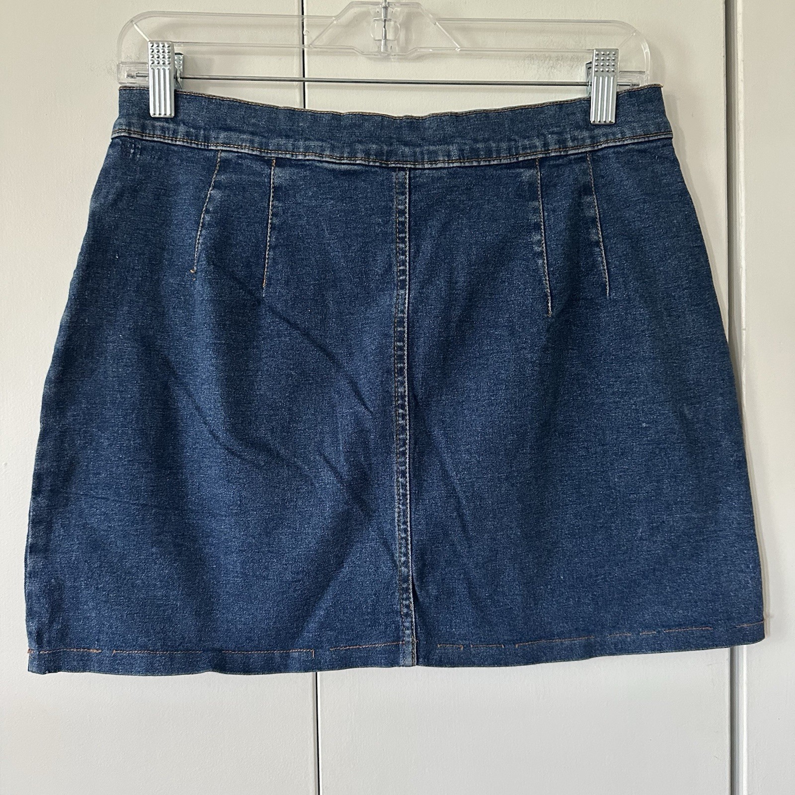 Vintage 90s/Y2K Cotton Denim Medium Dark Wash Micro Mini Skirt from Bill Blass M