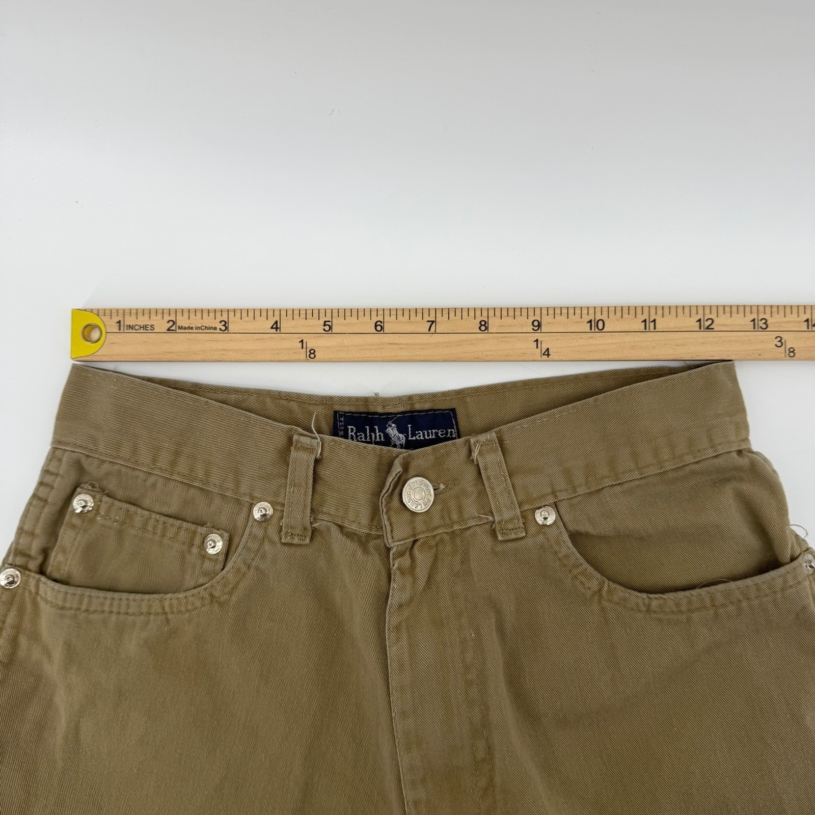Ralph Lauren Twill Pants Women’s 8 Tan Khaki Vintage USA Straight Leg Cotton