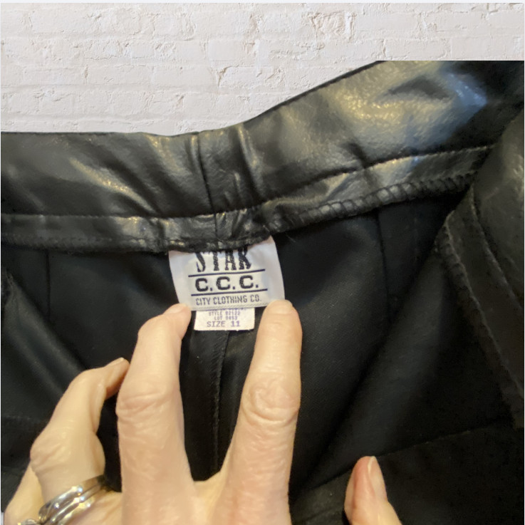 VINTAGE STAR CITY CLOTHING COMPANY — Pleather Pants, Straight Leg, Front Zip