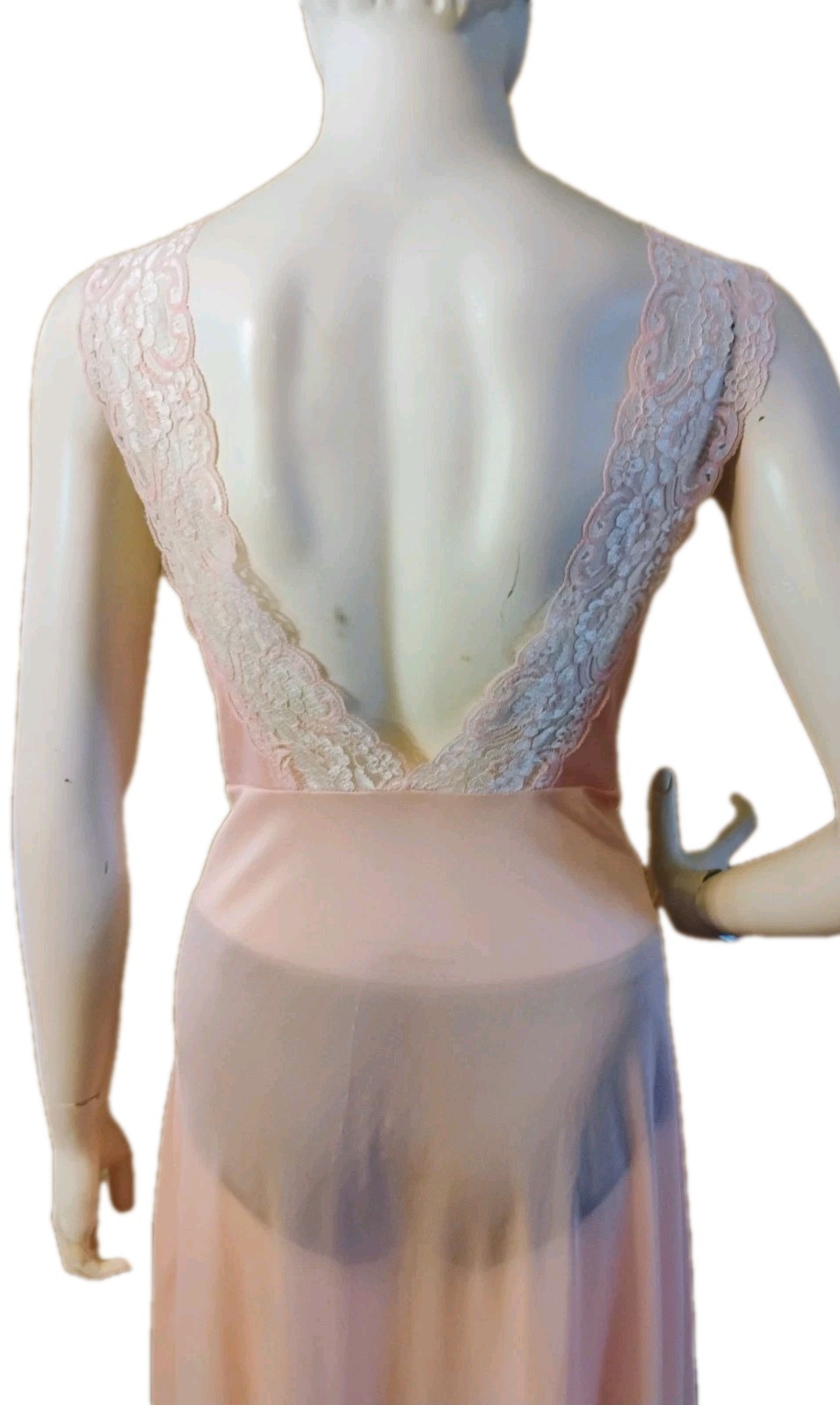 VTG 70’s „Jill Andrea of NY” Peach 100% Nylon Romantic Coquette Negligee L