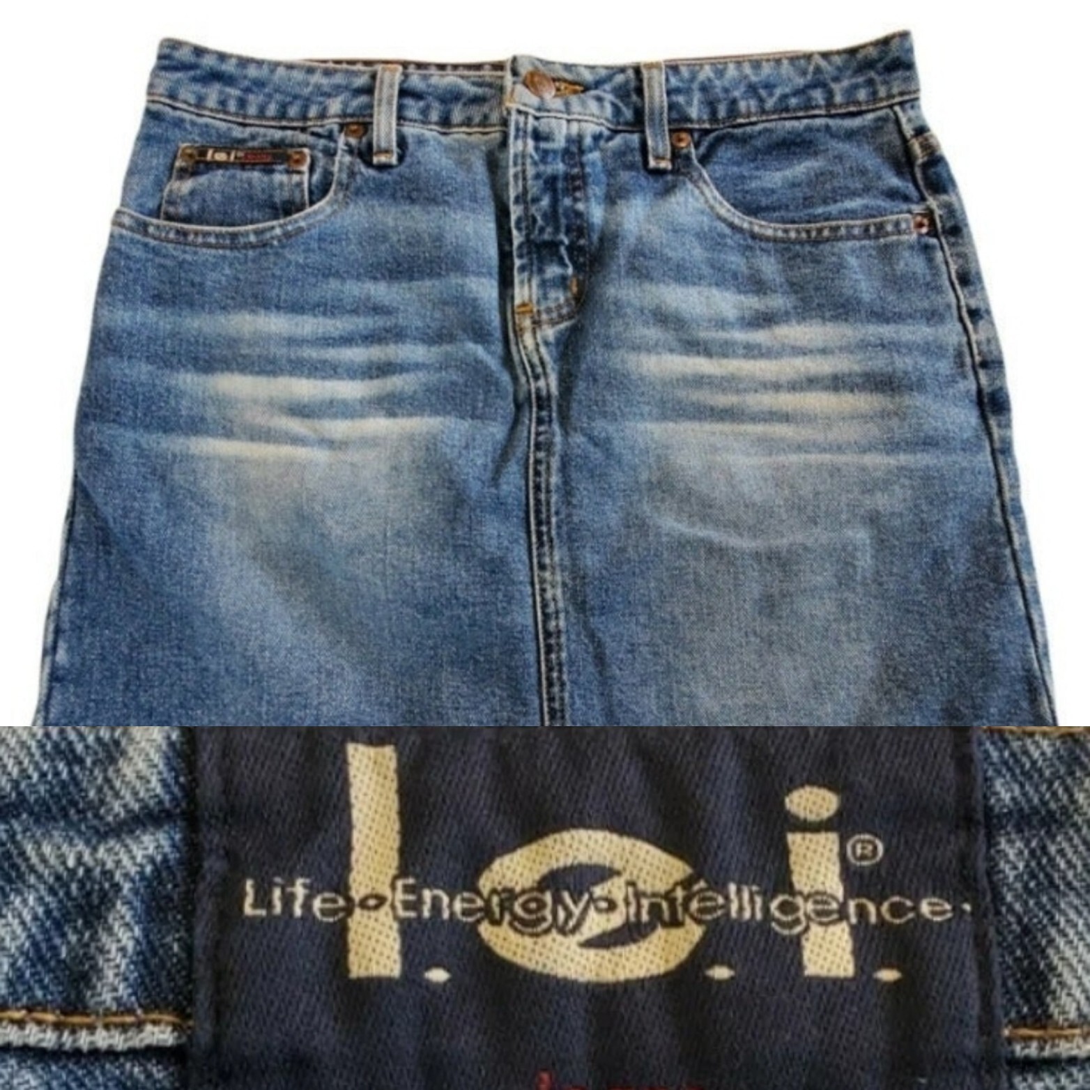 Vintage Y2K 90s l.e.i. Denim Jean Skirt Size 8