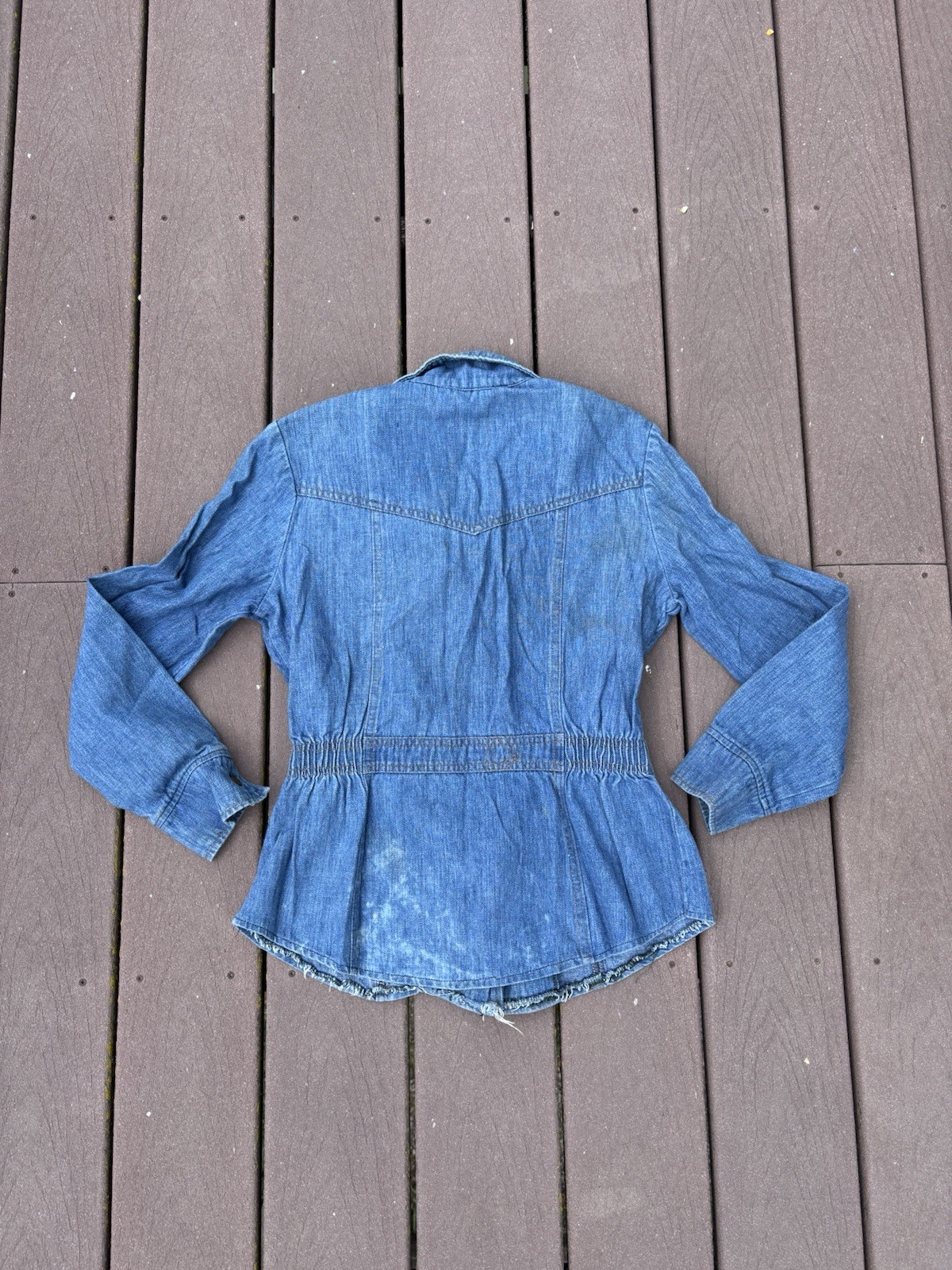 Vtg 1970s Lady Lee Denim Jacket Size Small Medium Blue Jean western top hippie