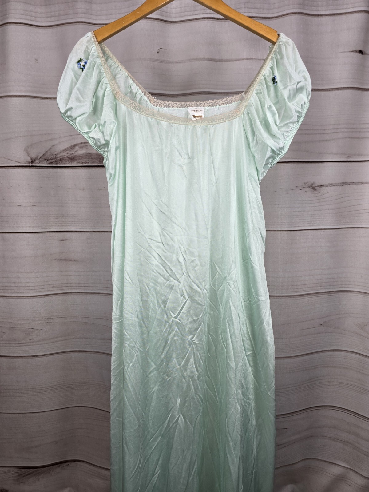 VTG MONTGOMERY WARD Pink W/LACE NYLON NIGHTGOWN SZ L TALL 18-20 #T