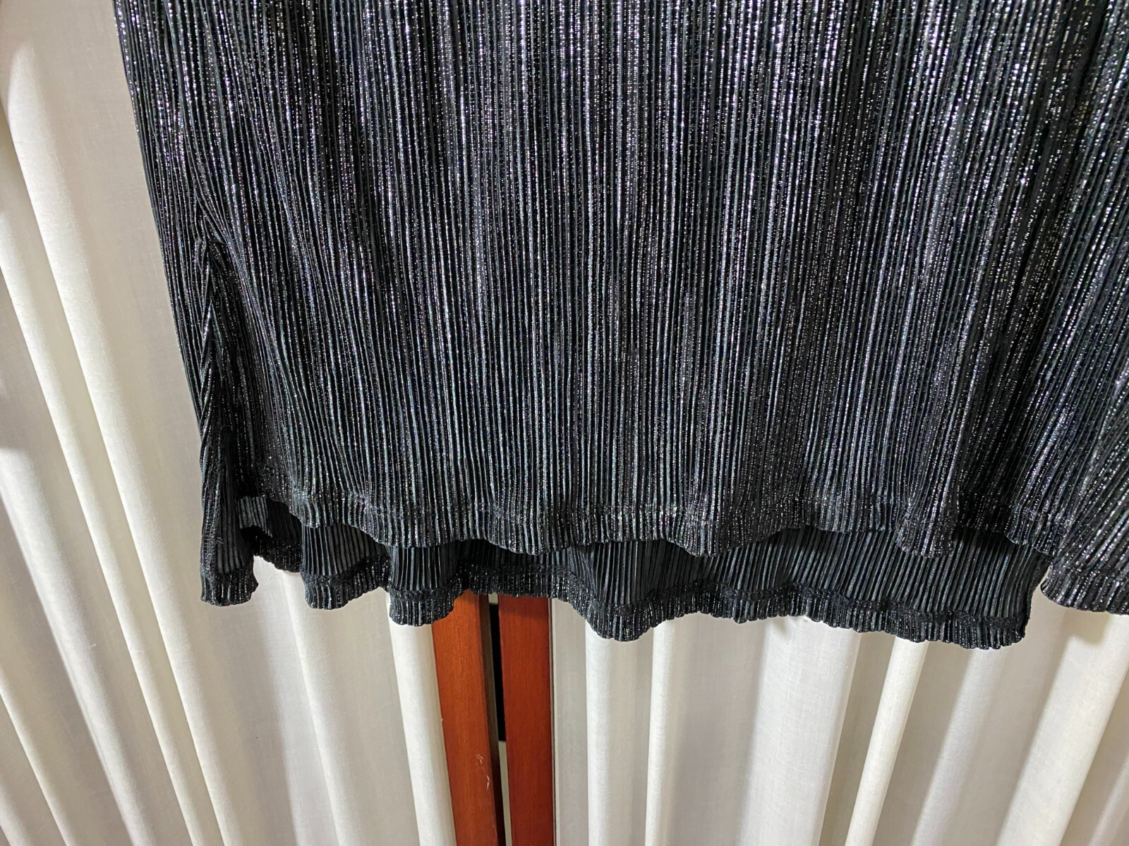 1990 Party Blouse/Cowl Collar-M-Black/Silver Metallc-Erin London-MWT-GLITZY-SALE