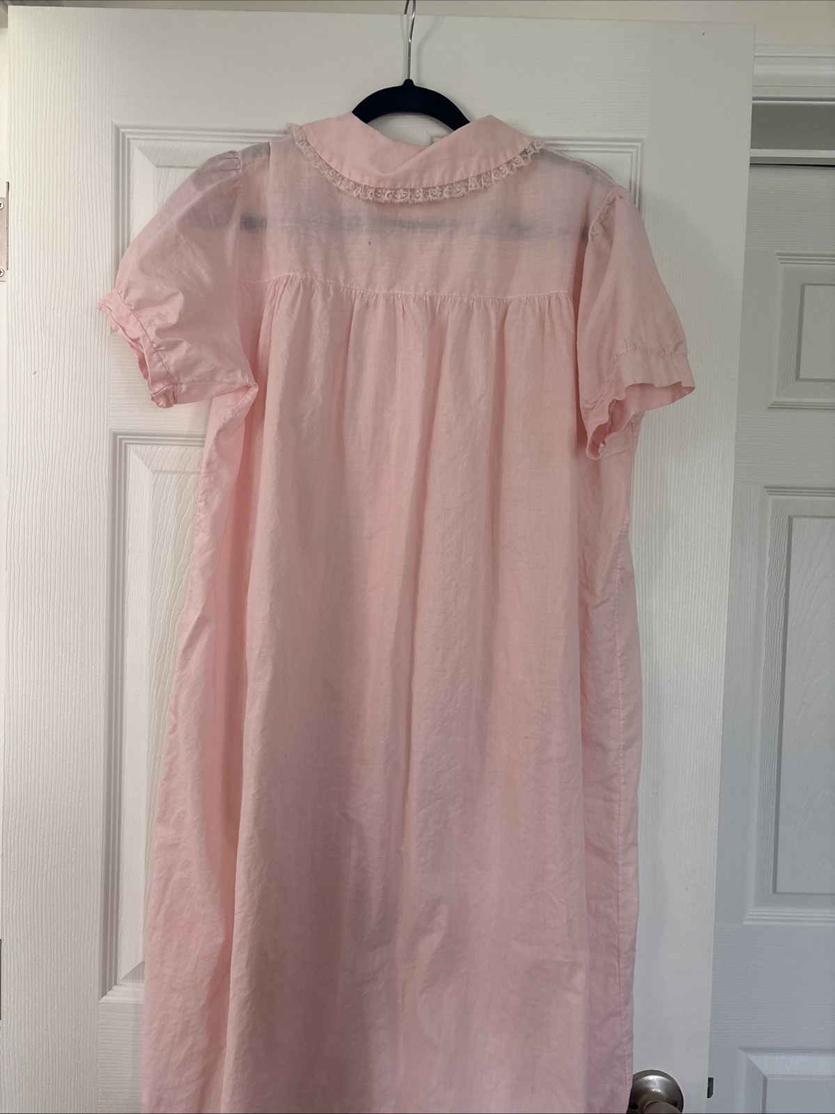 Vintage 100% Cotton Light Pink Charmode House Dress Sz L