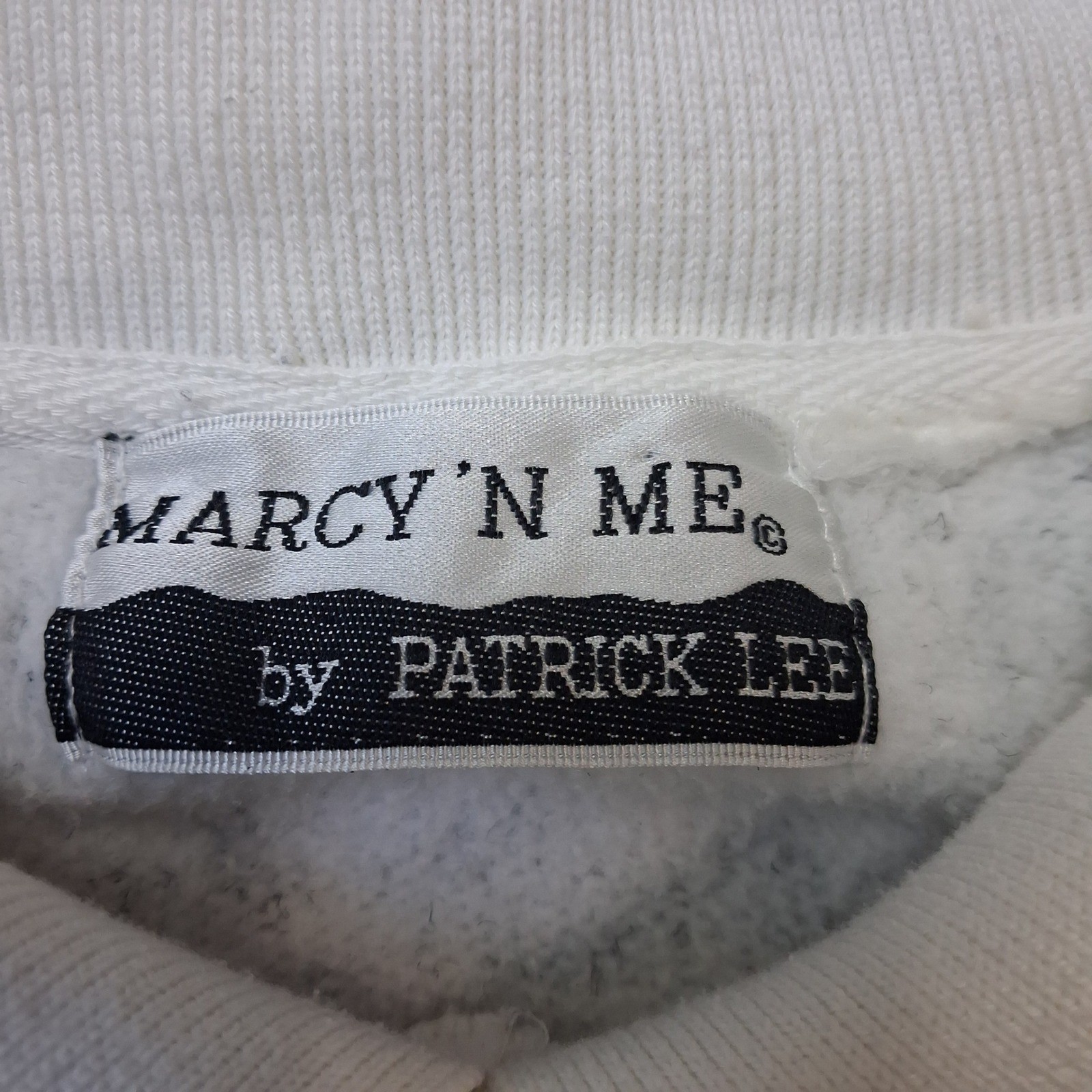 Marcy N Me Patrick Lee VTG Great Outdoors Sweatshirt Grey White Zipper Pocket