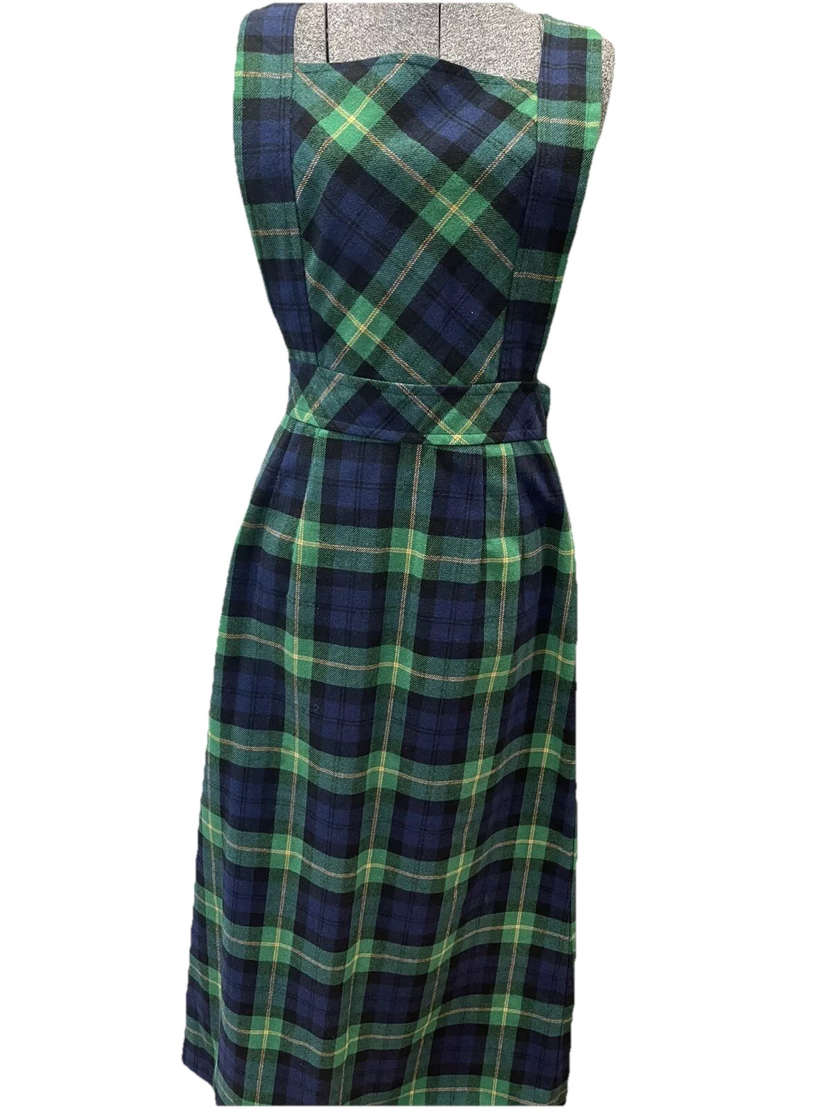 DonKenny 1970/80s Tartan Plaid Pinafore Jumper Jr 15/16-Maxi Dress- Winter/xmas