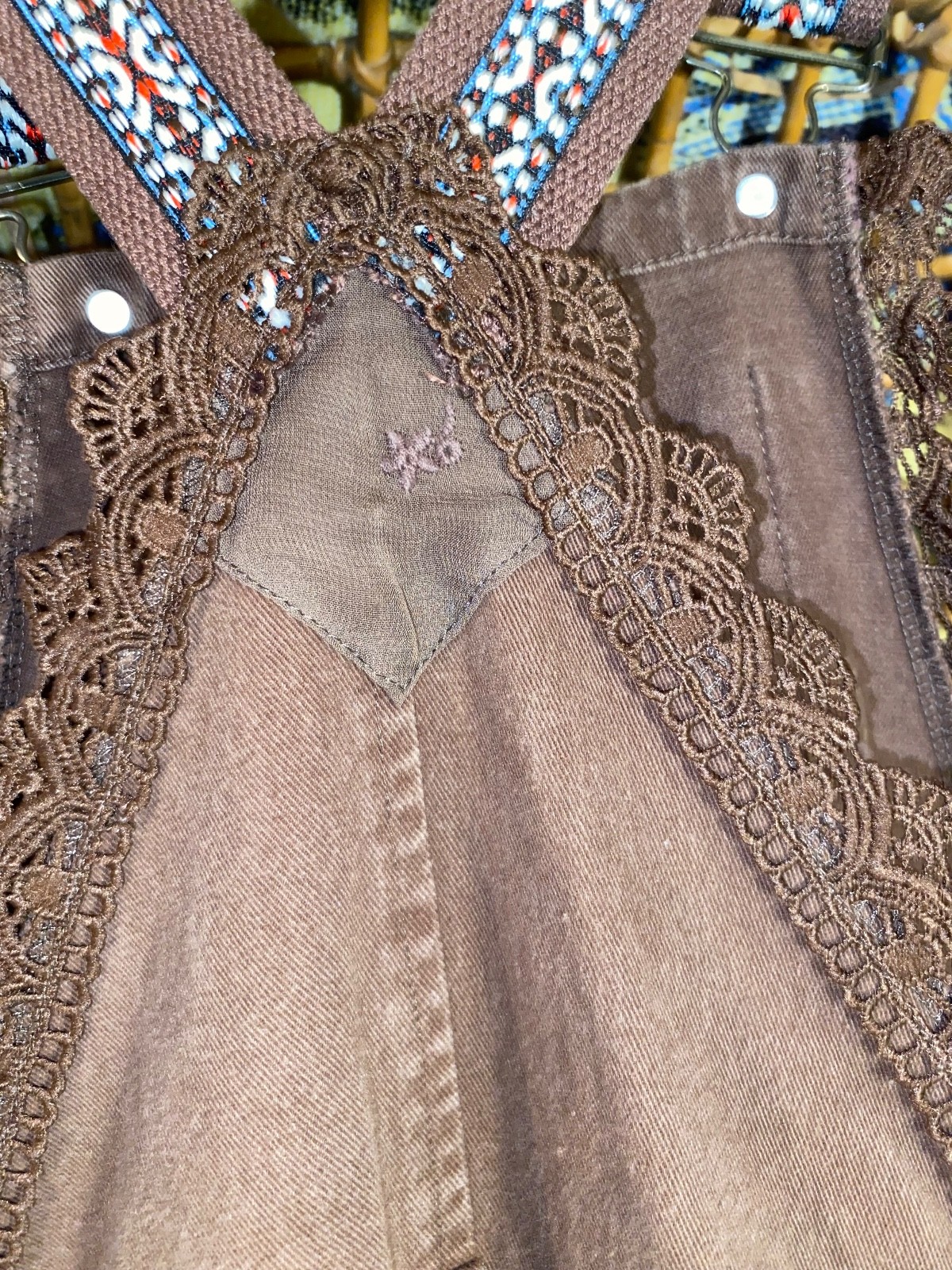 Authentic 70s Vintage Tiered Pinafore Jumper
