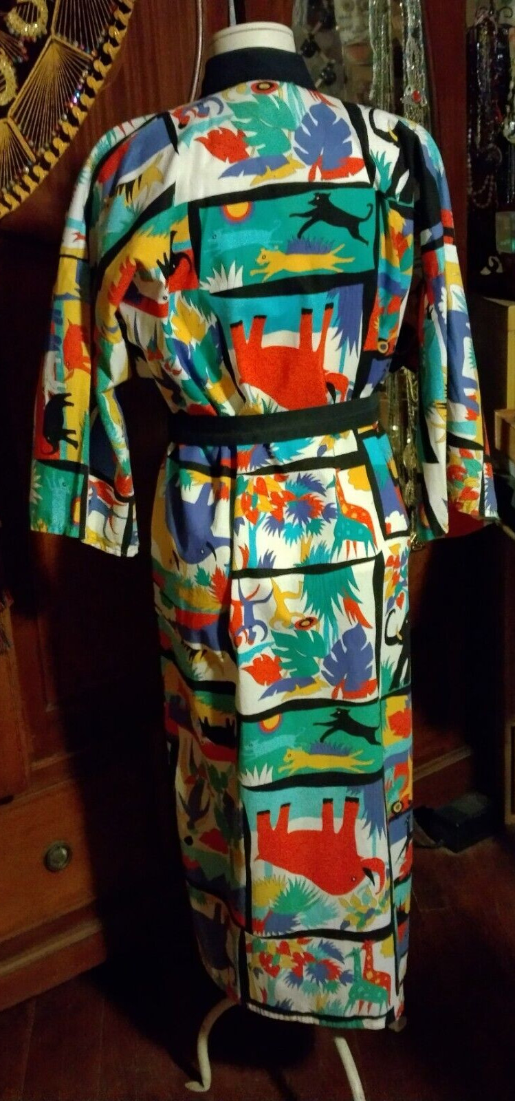 Ruth Norman New York Neiman Marcus wrap around lightweight robe jungle safari