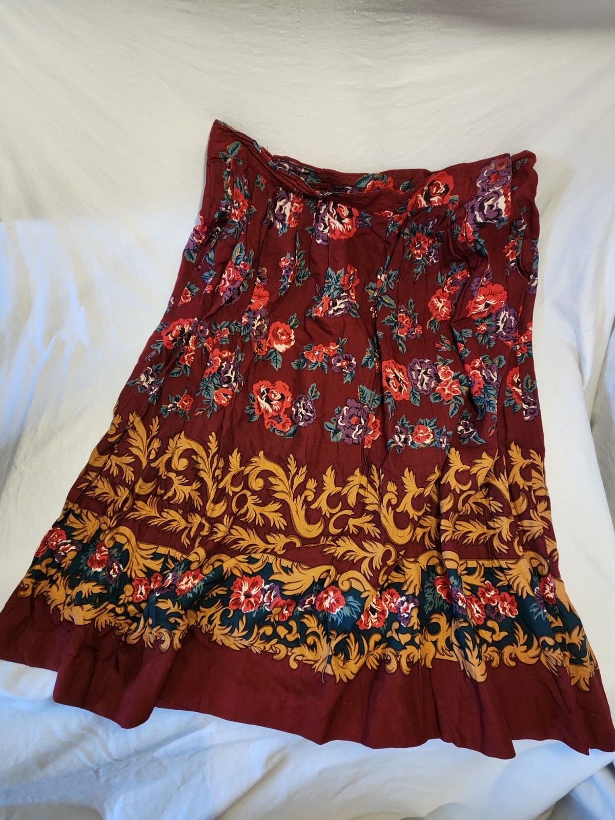 Vintage Sweetbriar Today’s Woman Red Floral Skirt, Size 20, Pockets, Button…
