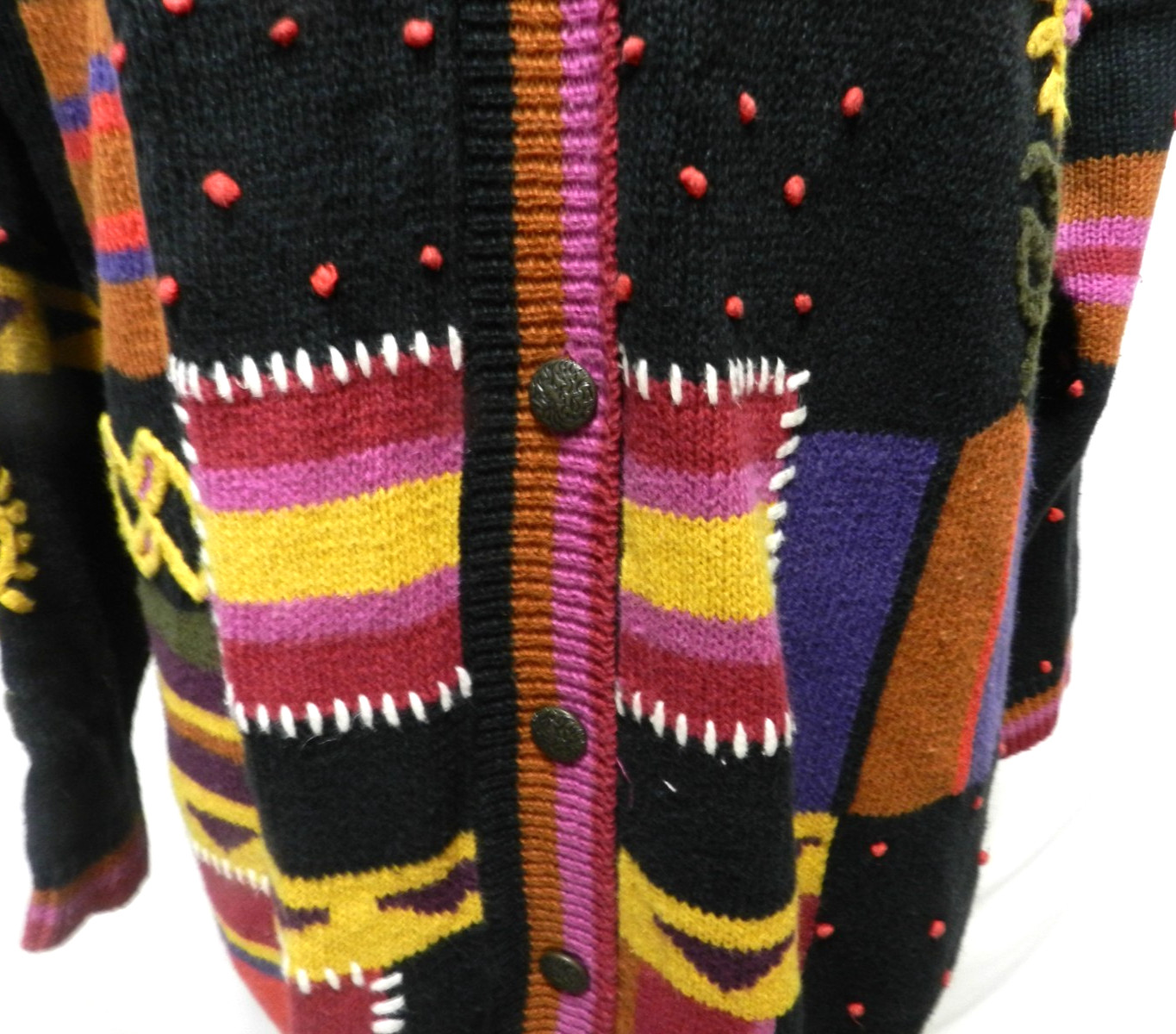 Bonnie and Bill Vintage cardigan sweater Sunflower Oversized Size Sz Medium Md M