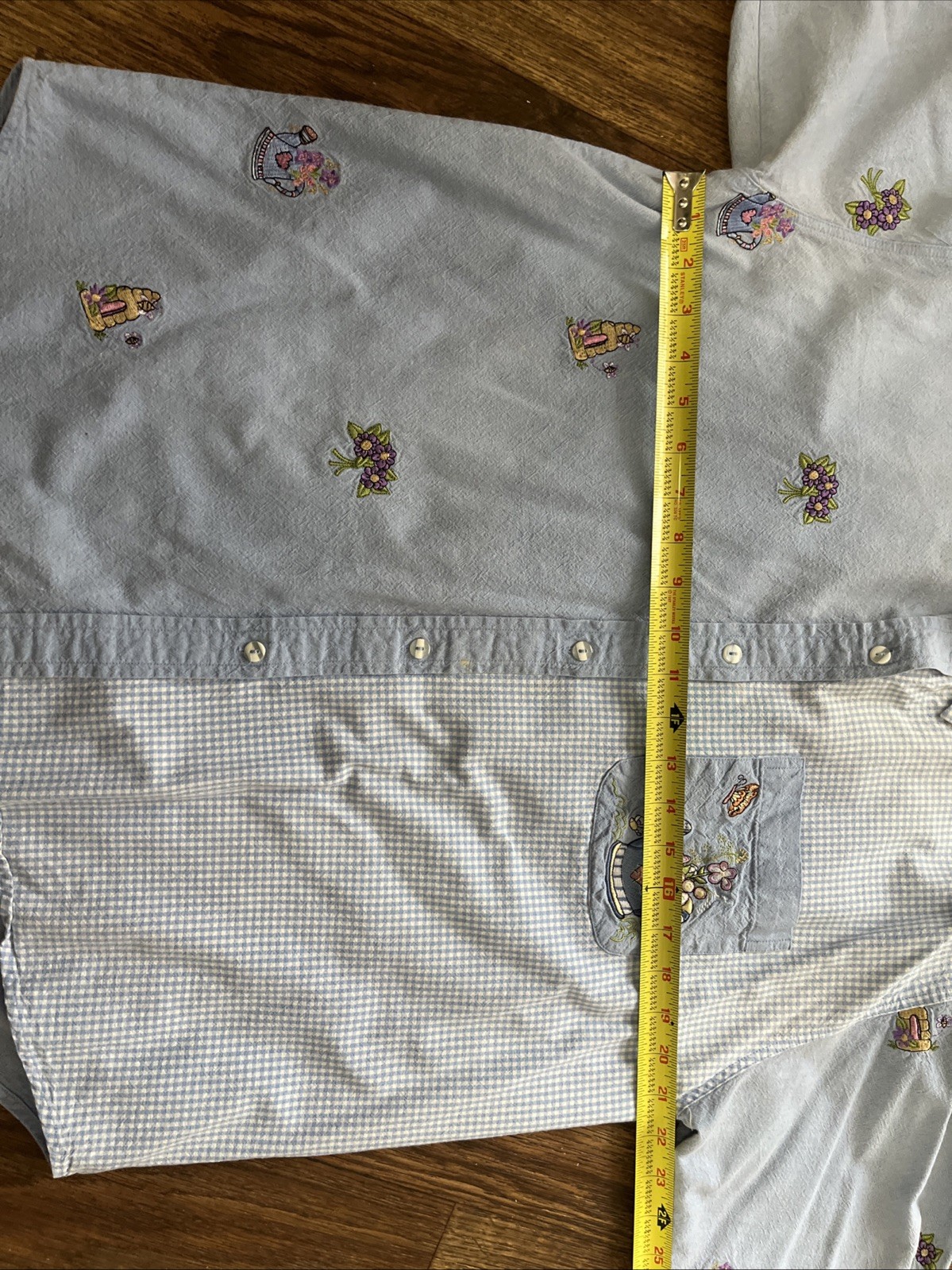 Vintage Casey Coleman Embroidered Shirt Womens XL 90s Cottagecore Button Down