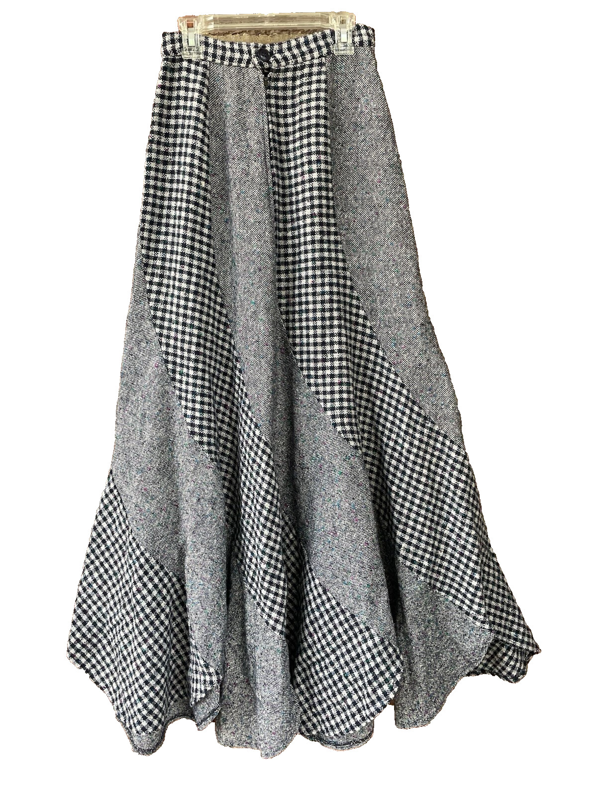 VTG 60s~70s Patchwork Hippie Boho Gypsy Fairy Twirl Hem Maxi Skirt Dress Top XS
