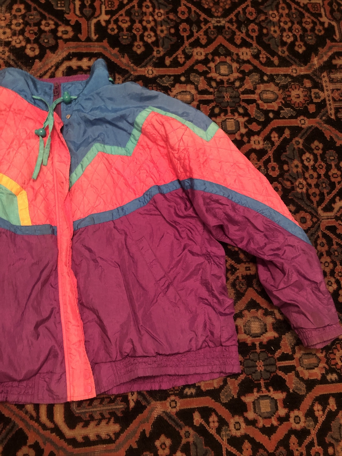 Vintage Lavon Petites Windbreaker Ski Jacket Womens Medium 1980s 90’s Colorful