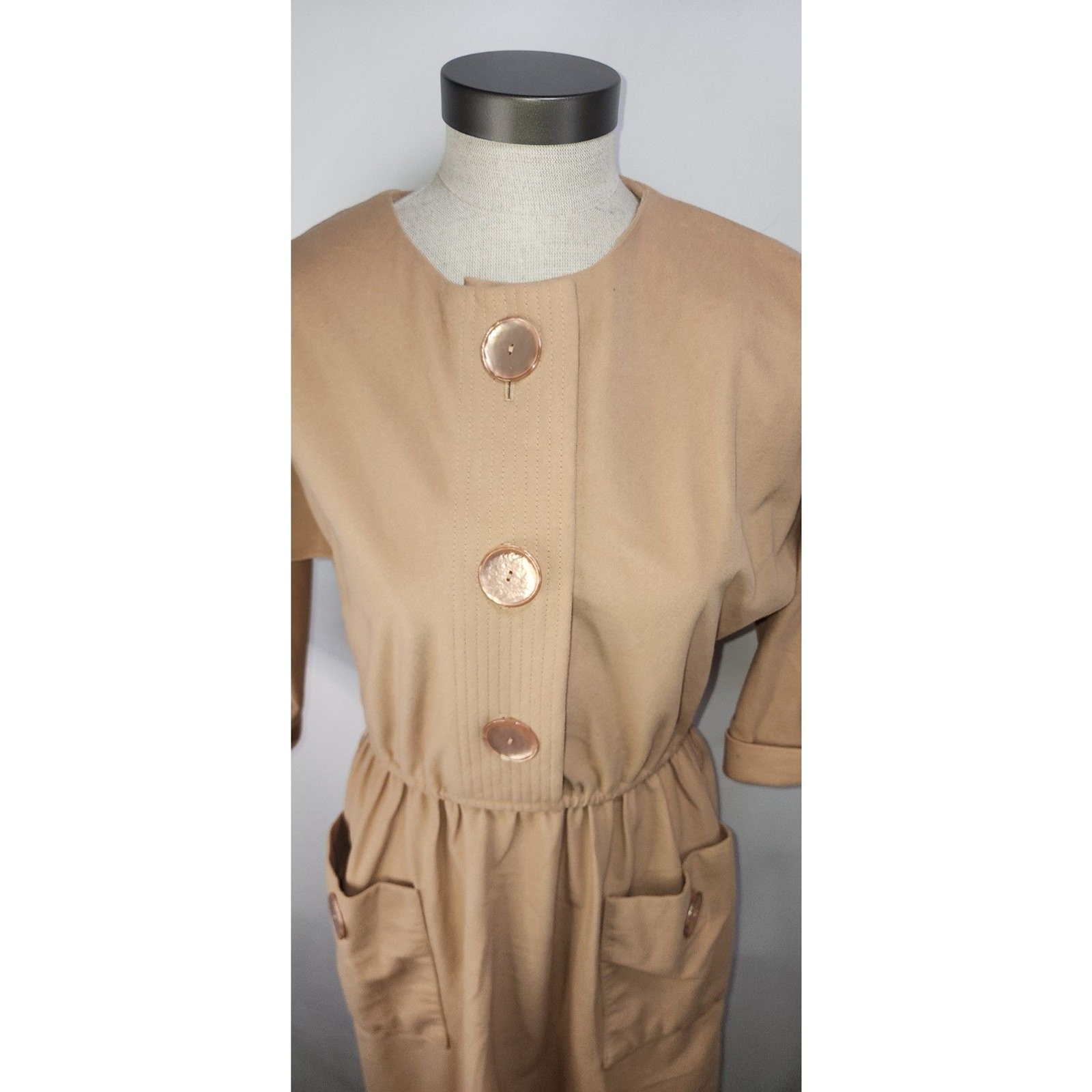 Vintage 60’s or 70’s Lisa Petites Women’s Brown Button Dress