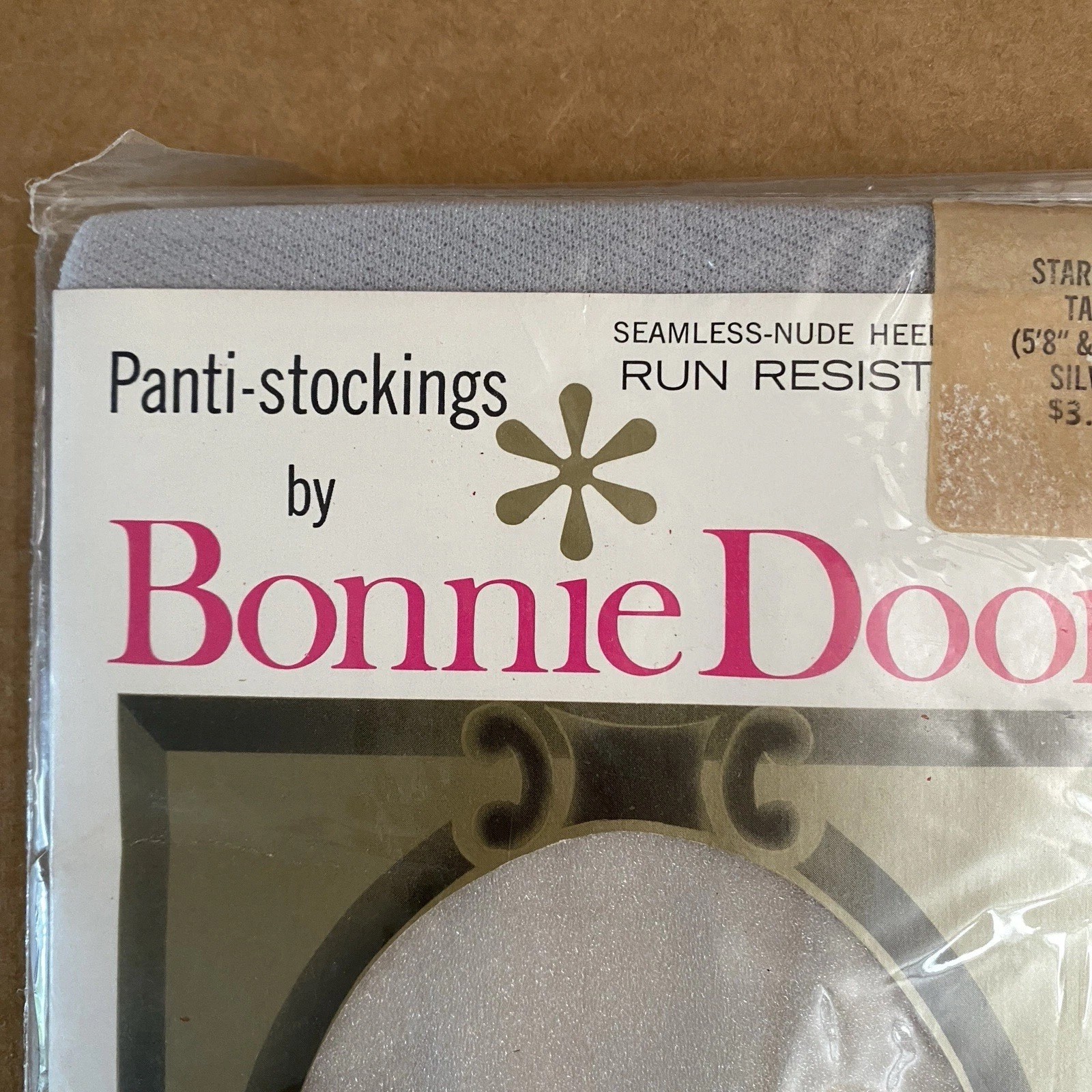 Vintage Bonnie Doon Pantyhose Stockings Stardust Tall Sparkle Silver