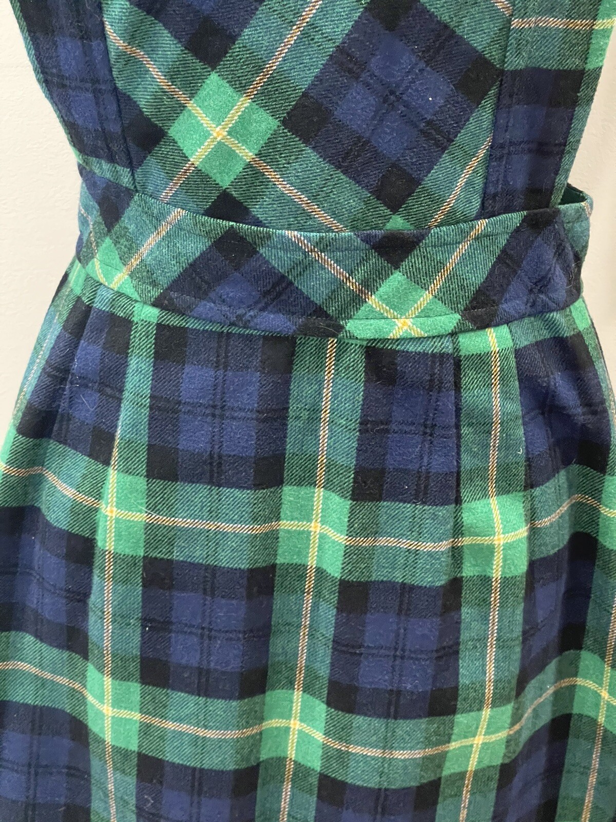 DonKenny 1970/80s Tartan Plaid Pinafore Jumper Jr 15/16-Maxi Dress- Winter/xmas