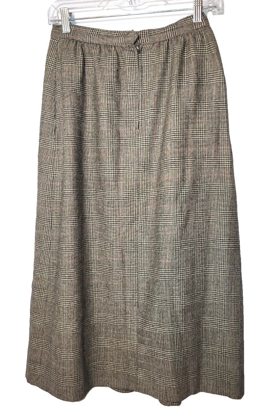 VTG SFAbulous Glen Plaid Cropped Offset Buttoned Blazer Pleated Skirt Set Sz 6/8