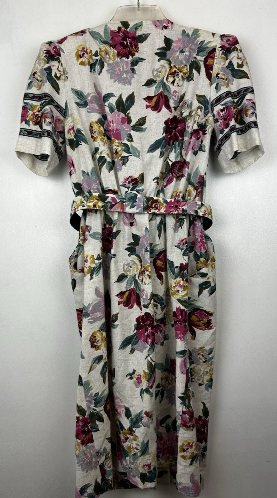 Vtg 80s Dress Womens 12 Floral Union Label Cotton Cottage Core Tea