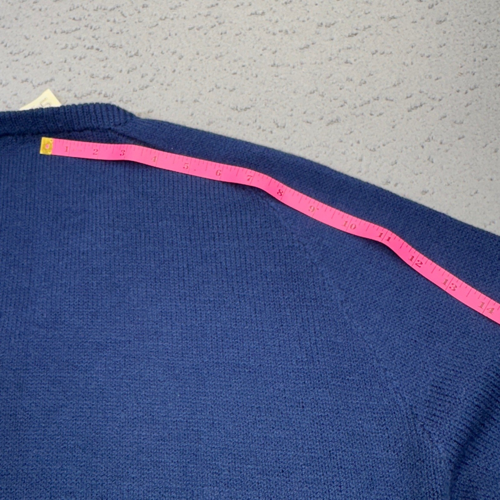 Vintage St John Santana Knit Sweater Womens 12 Blue V Neck Raglan Pullover