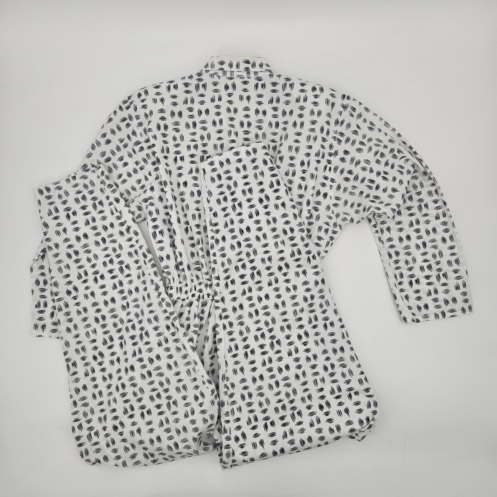 Vintage 80s FADS Cotton Jumpsuit Women’s size 9/10 White Print Shoulder Pads USA