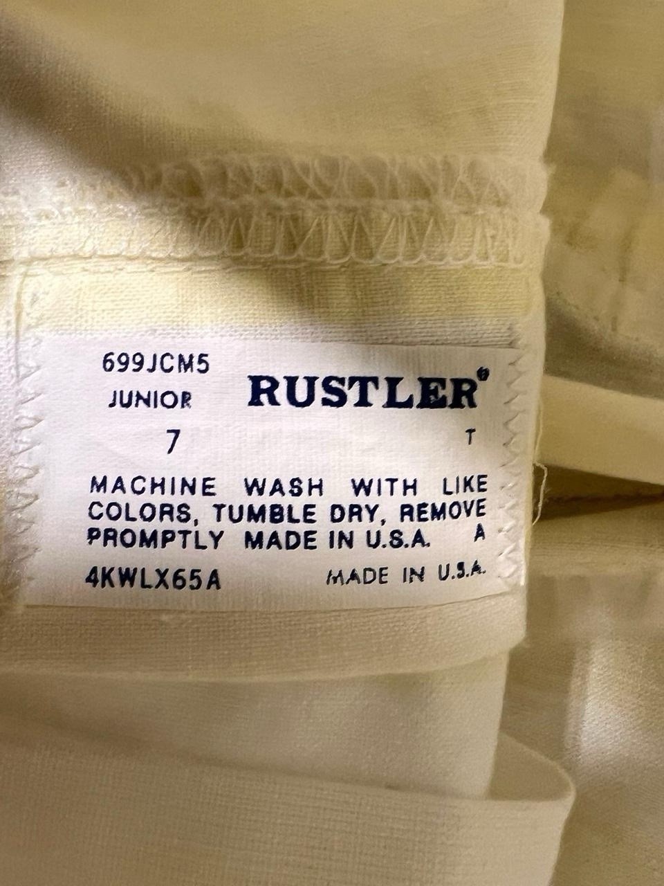 VTG 80s Rustler Cream and yellow striped wide leg pants relaxed fit size 24×26