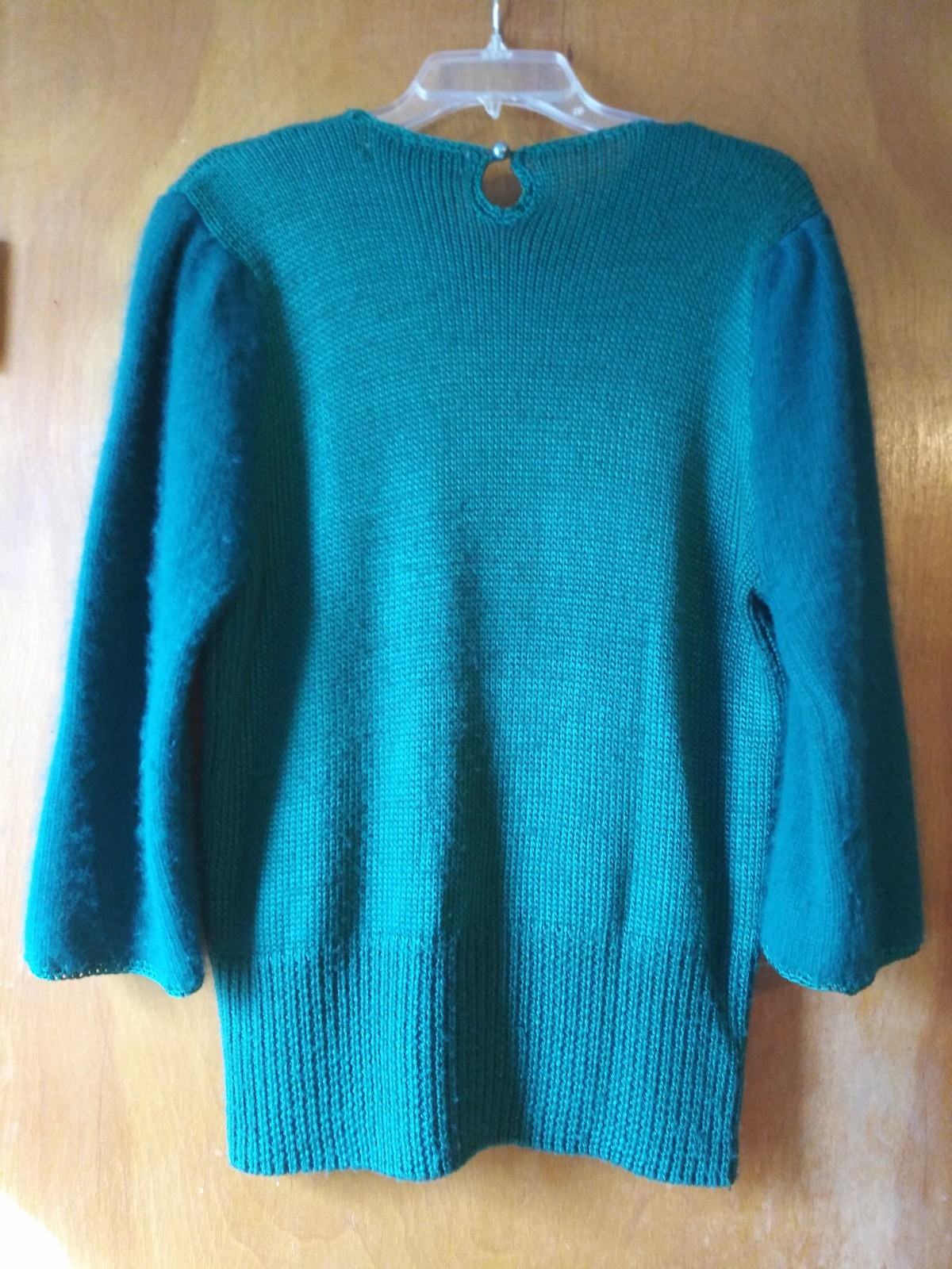 Vtg 80’s Maurada Emerald Green Beaded Pullover Sweater Small