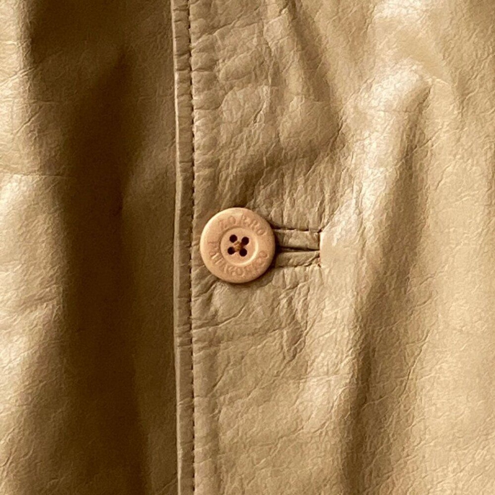 Vintage Womens Camel Beige Genuine Leather Jacket Size XXL 2X 90s Argentina NWT