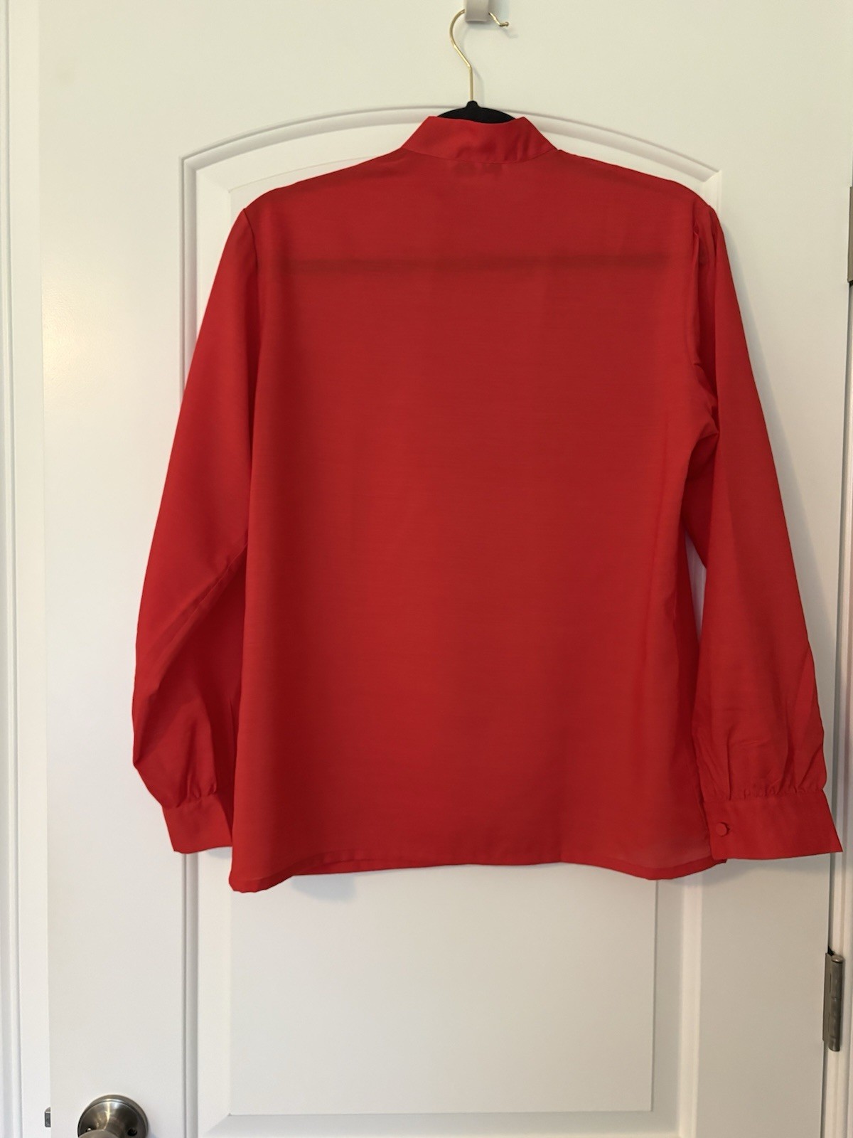 VTG Lily Brand Red Embroidered Long Sleeve Blouse Size 38