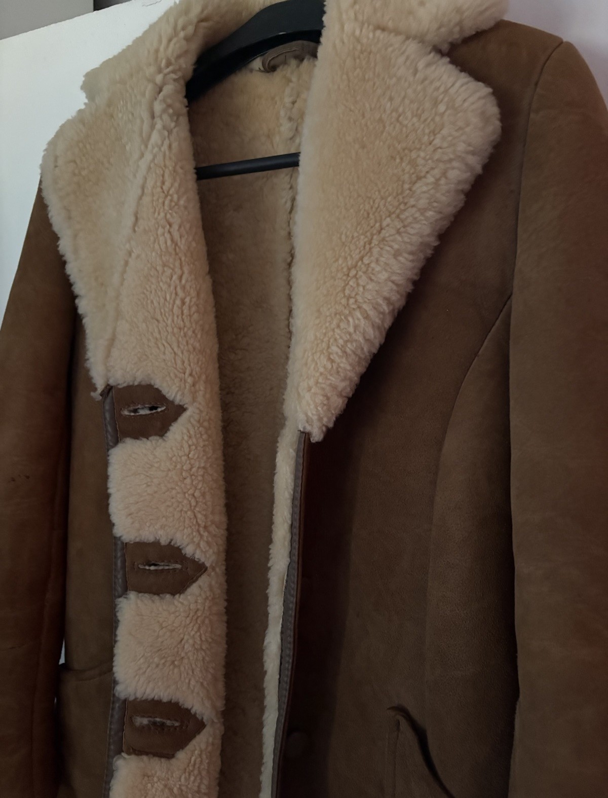 Vintage Shearling Knights Of New Zealand Tailors Lambskin Jacket Coat 36 S 70s