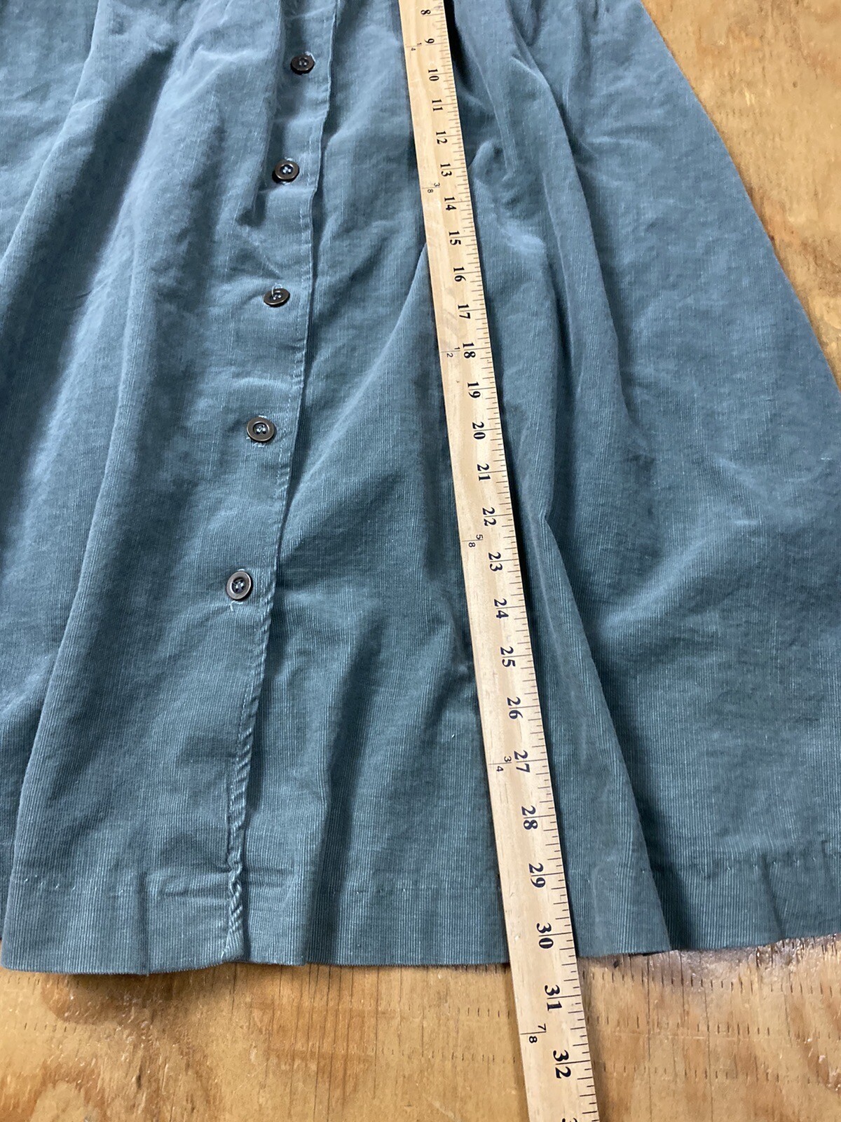 The Art Shirt Vintage Corduroy Skirt Size 13/14 Moss Green Modest Outlander M