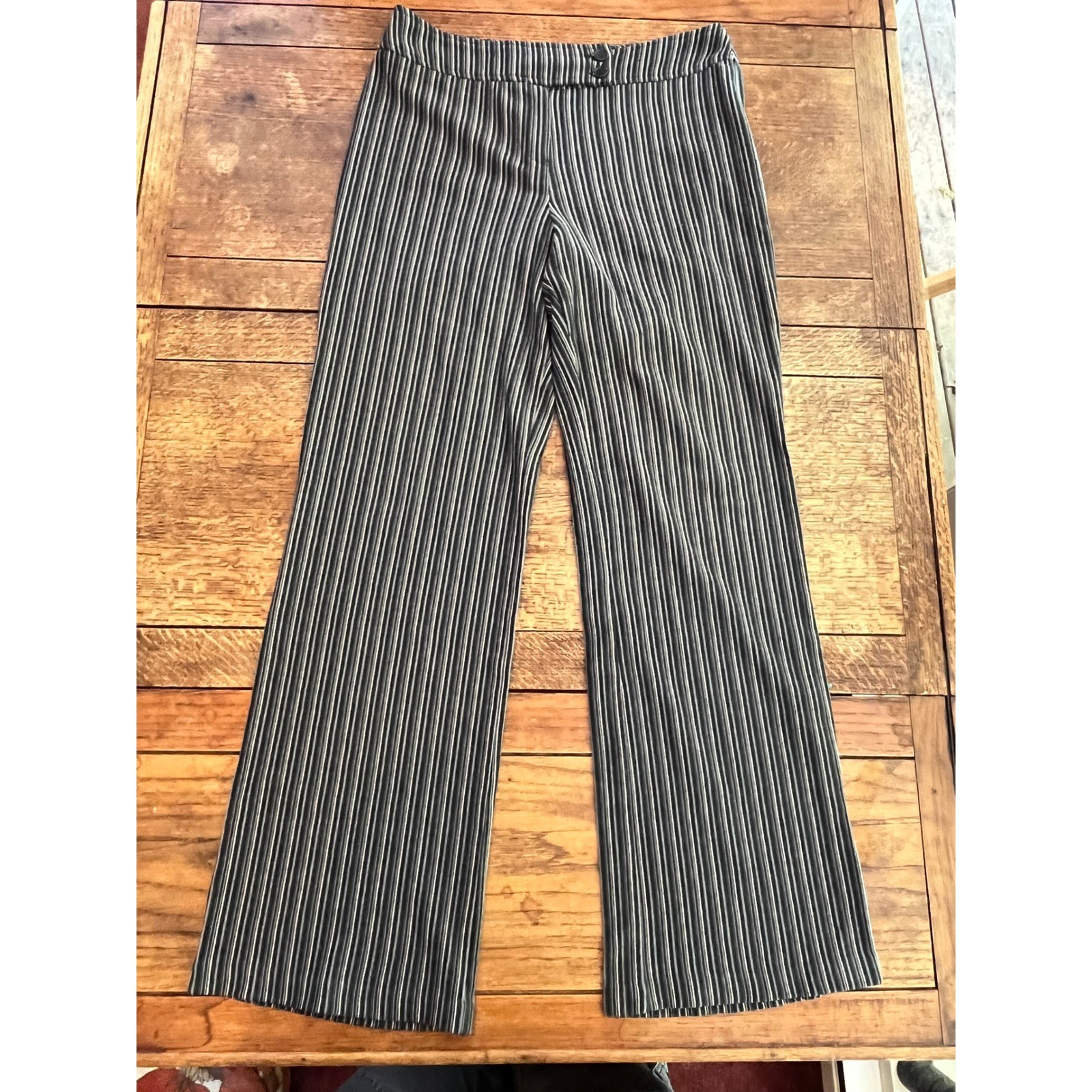 Vintage Y2K gray striped pants New York & Company fisherman retro stretch