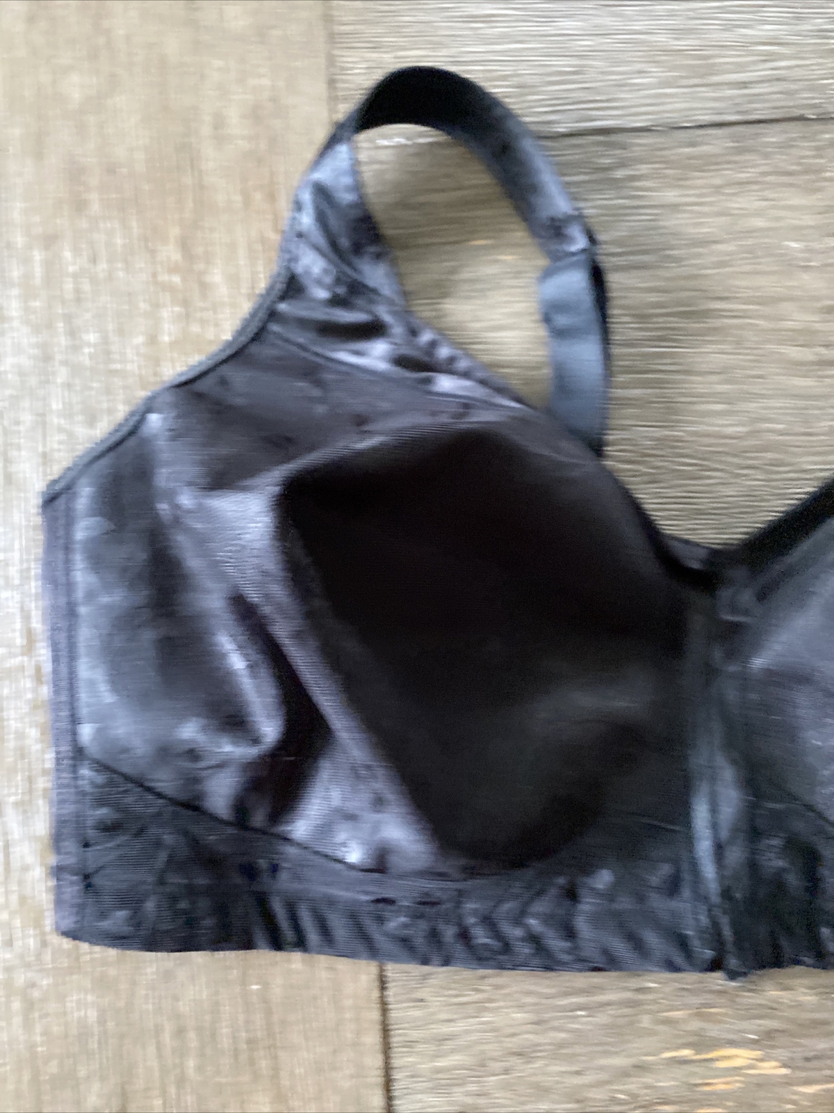 Vintage Black Floral Platex 18 Hour Bra 42 D