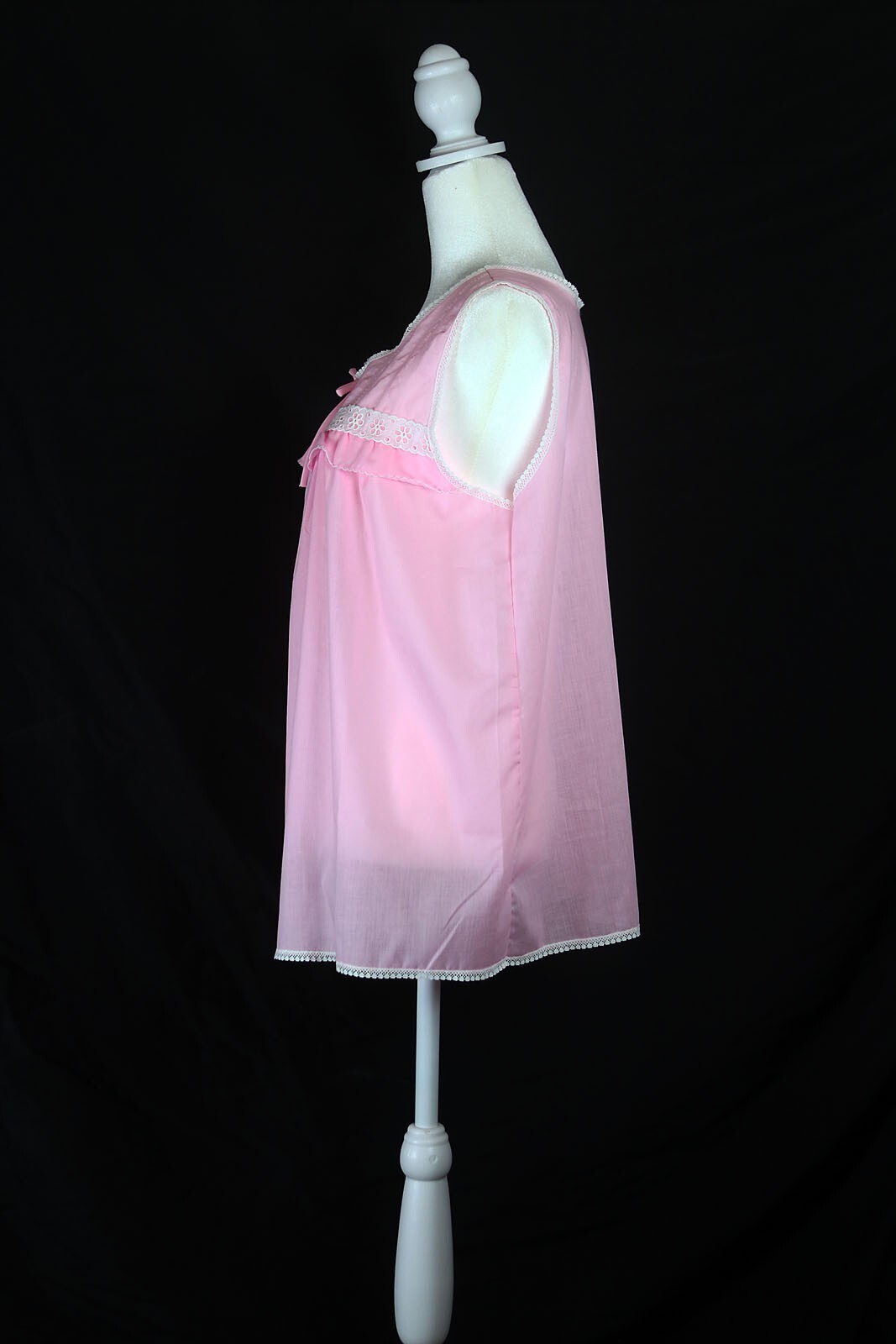 Vintage Women’s Sz M Babydoll Sheer Sleep Set Pink Stones Wear World of Fashion