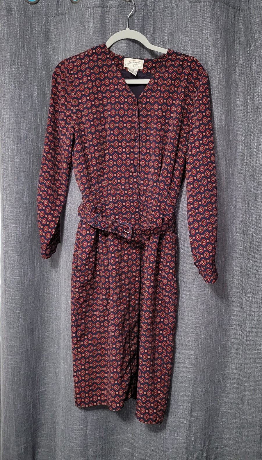 Vintage TALBOTS Petites Women’s Size 10 Retro Print Dark Academia Shoulder Pads
