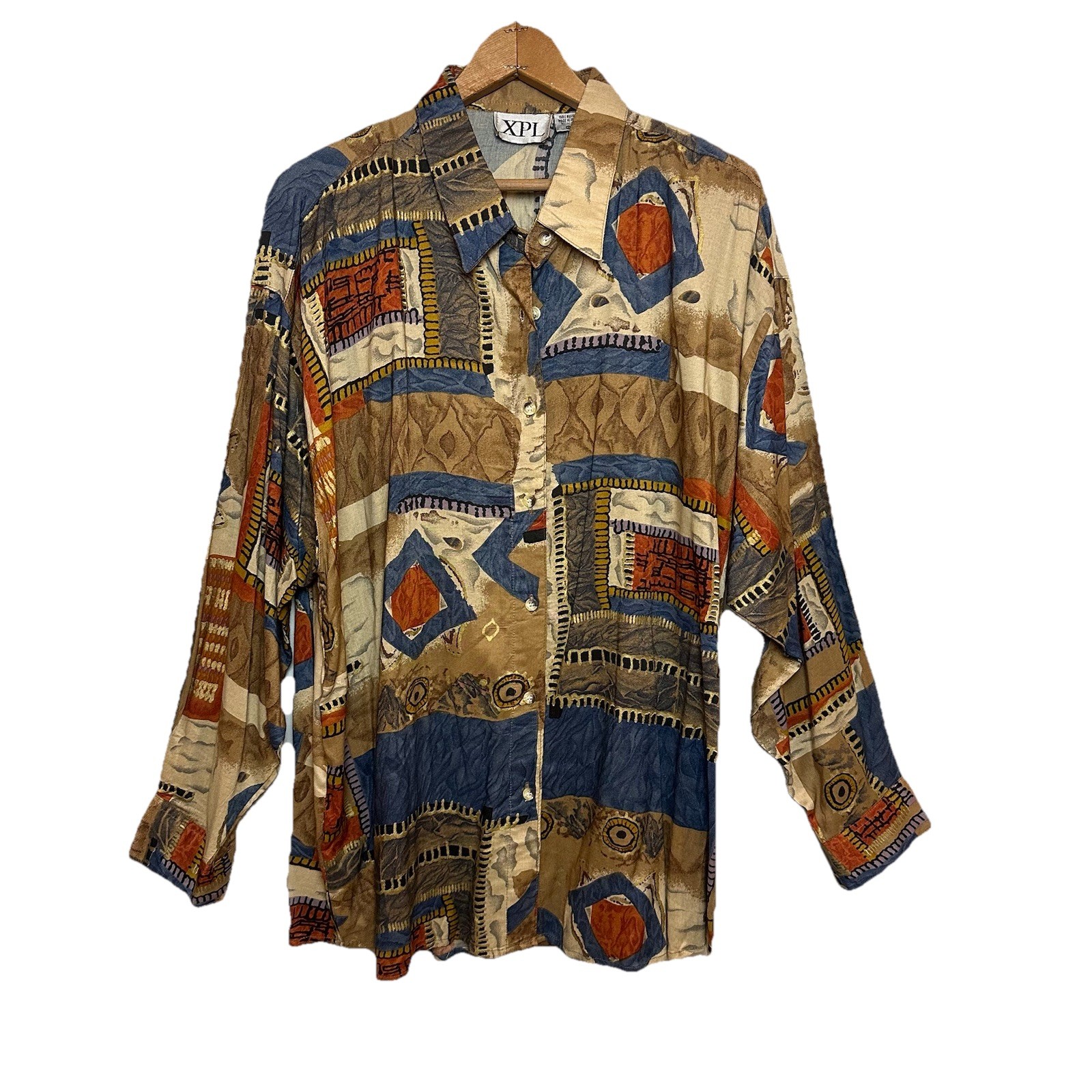 NWT Vintage Deadstock XPL Women’s Size 22 Abstract Graphic 80’s Shirt Button Up