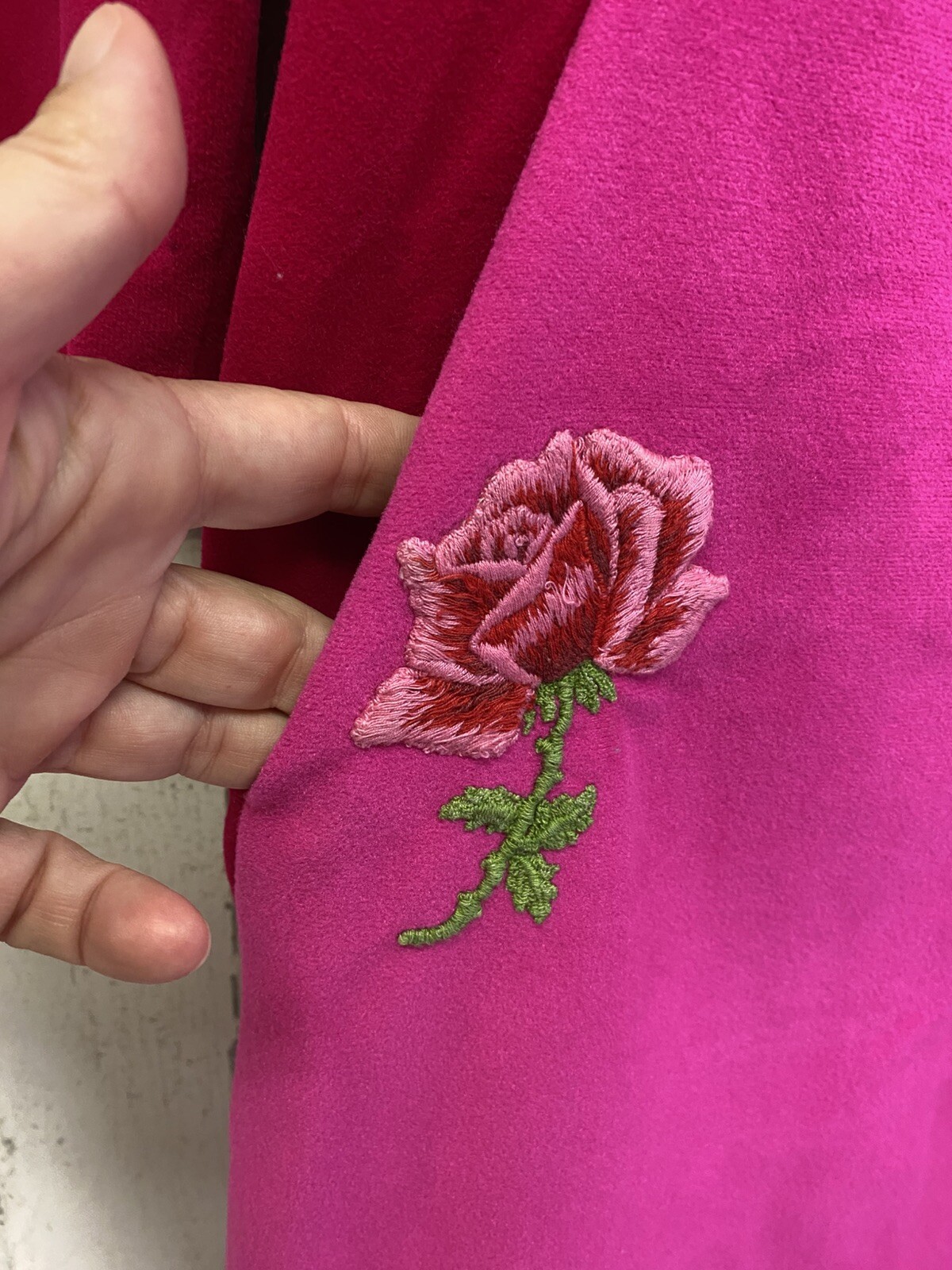 Vtg At Home Wear by Van Raalte House Coat Robe Velvety Feel Colorblock Sz 8