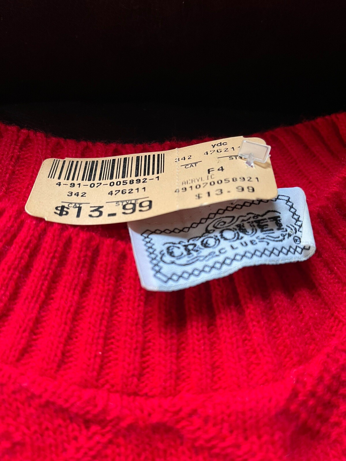 Vintage Croquet Club Red Sweater Size Medium NWT Style 476211