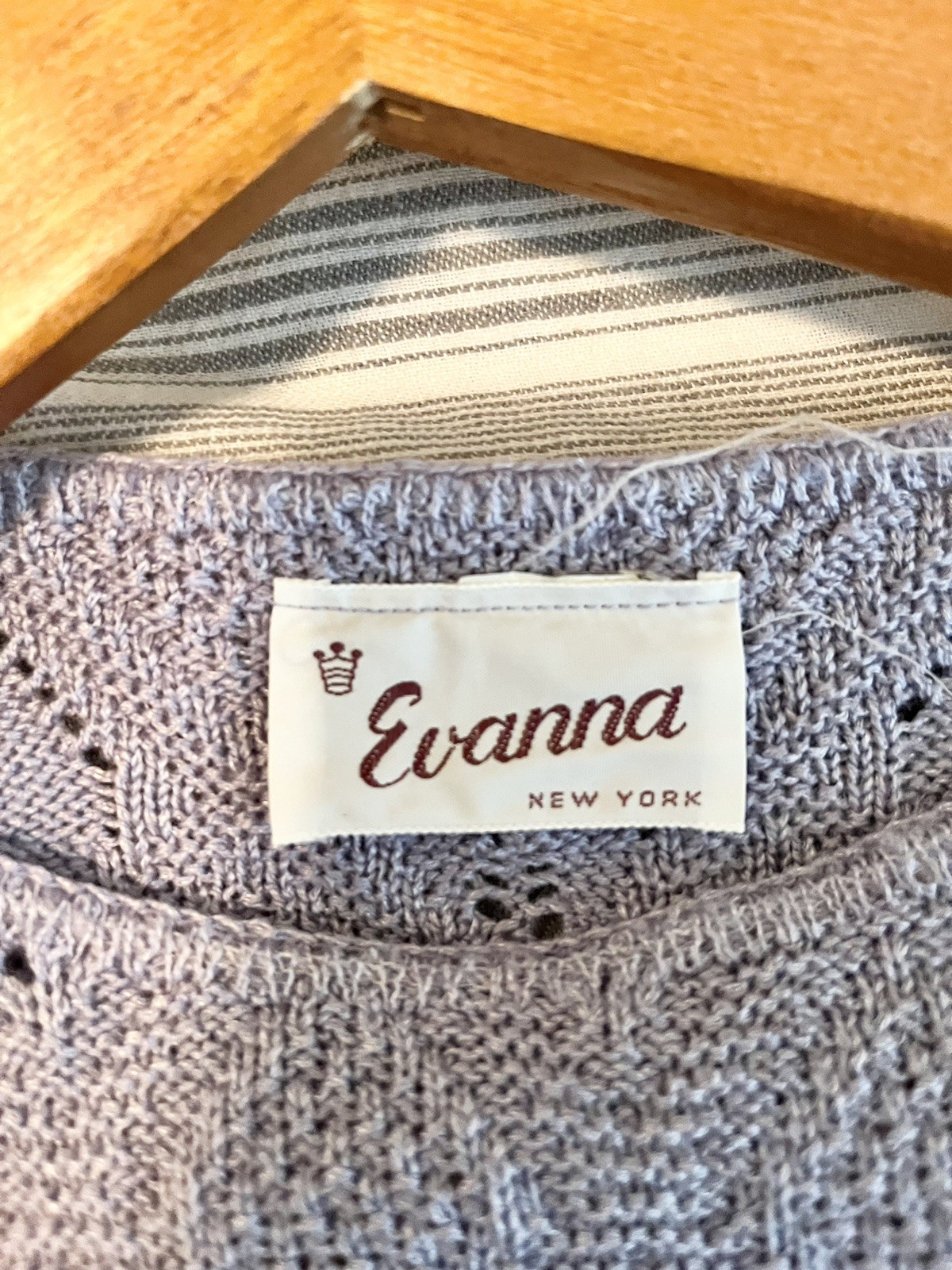Vintage Evanna New York Knit Suit sweater skirt set Purple Small 6 Dainty Old $
