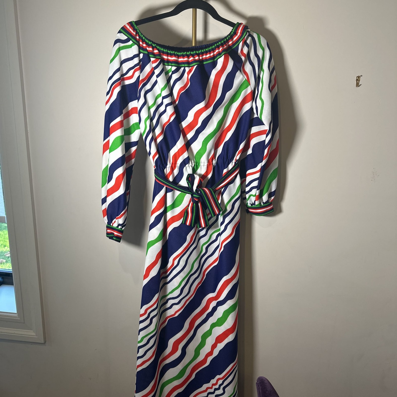 Pat Sandler pats place colorful Dress geometric vintage maxi size M Fast Ship