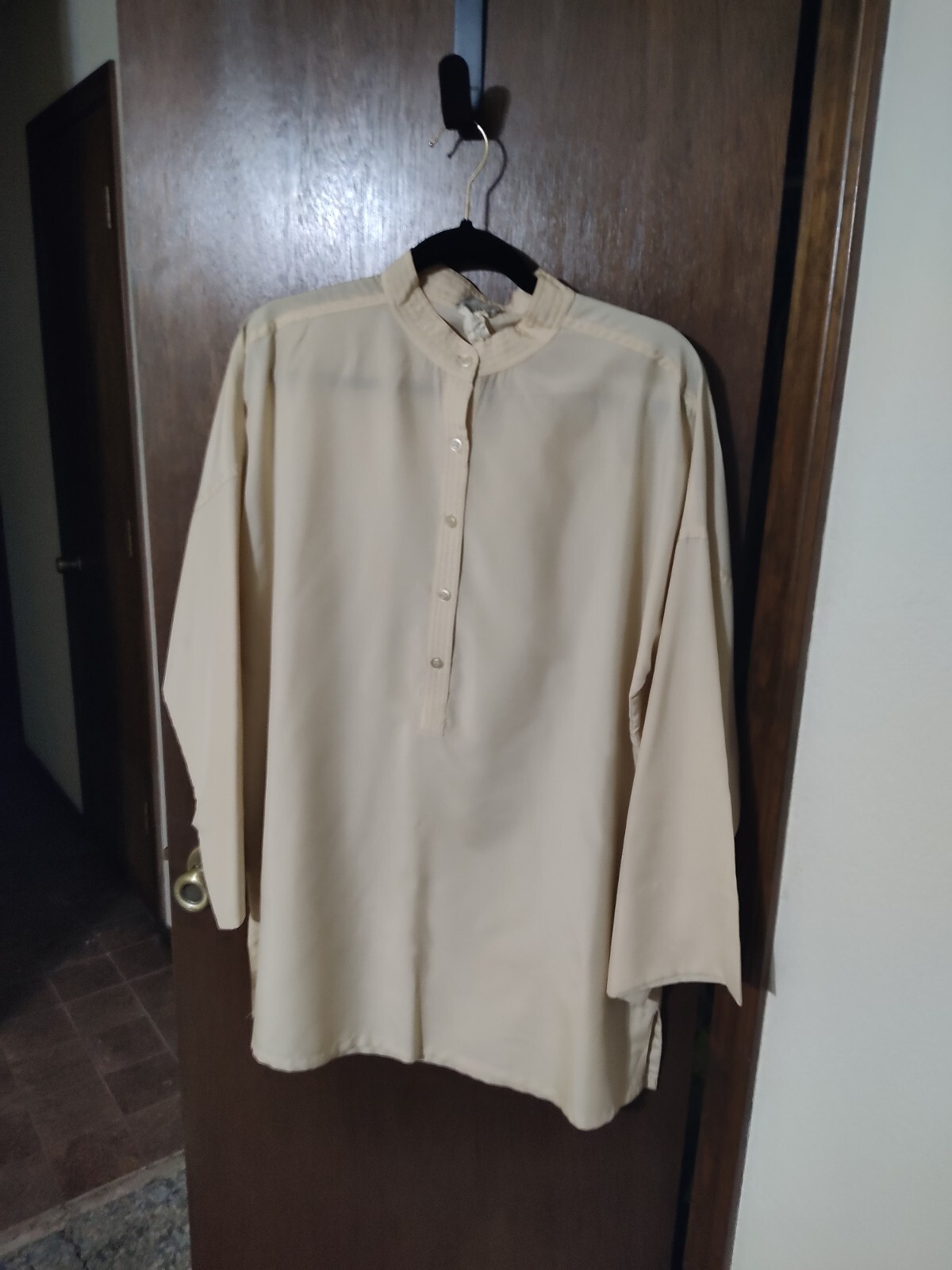 Vtg KING JAMES of CALIFORNIA Tunic 70’s Style Ivory Hippie Top Sz 18 RARE