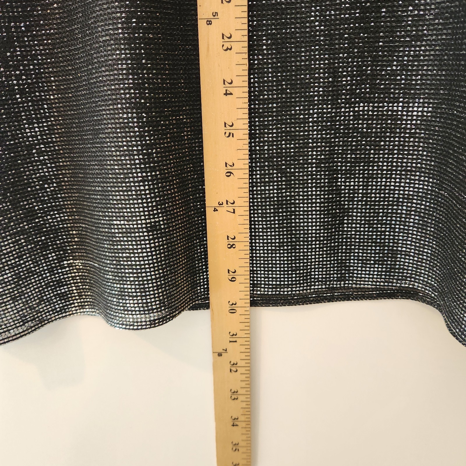 Vintage Teddi of California Black Silver Metallic Tunic V-Neck Disco Size 12