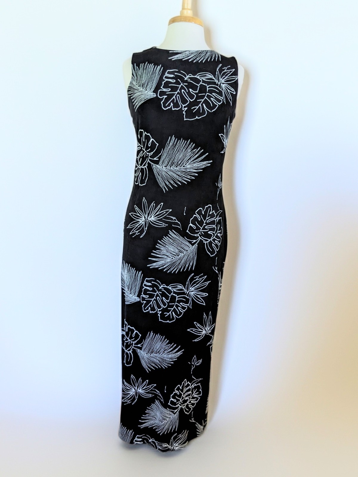 Vintage 90s Softwear by Mark Singer Slinky Knit Dress & Top Set Tropical Print
