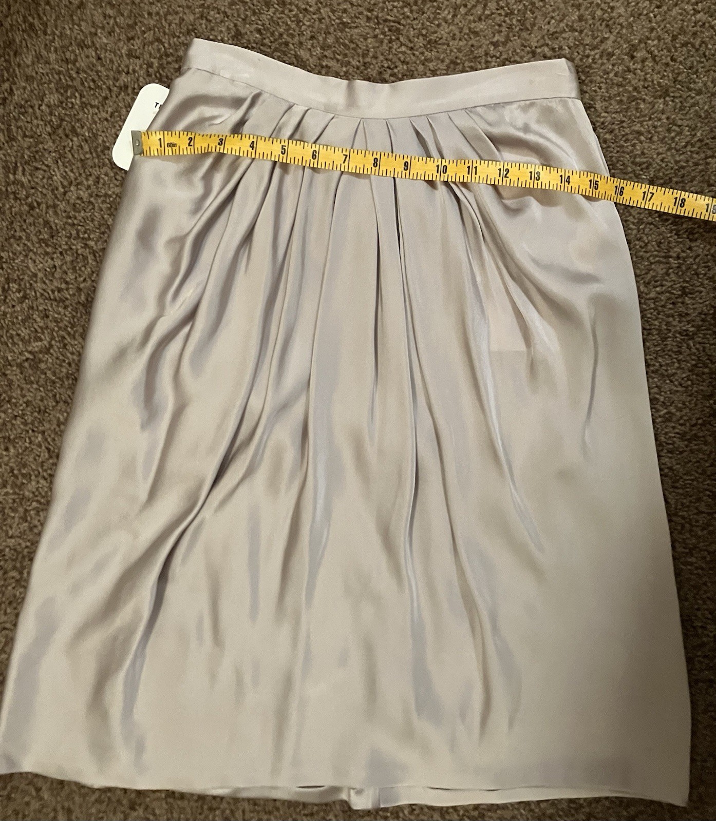 Vintage Valentino Roma, Silver 100% Silk Mini Skirt, Original Tags! Small